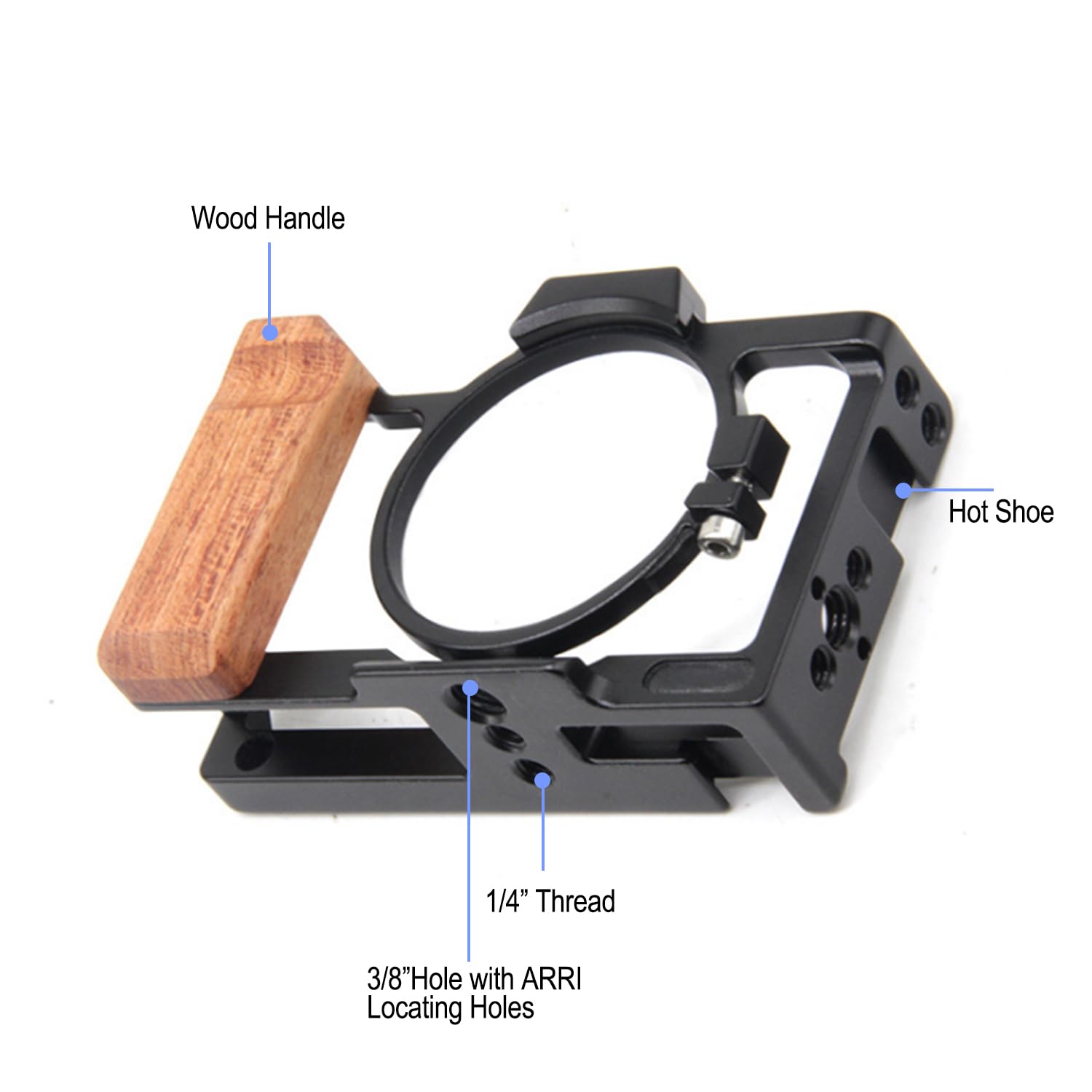 Anntery Zv1 Camera Cage For Sony Zv-1 Camera Video Shooting Cage Rig Filming Accessories 3/8“ Arri Locating 1/4" Cold Shoe Extension For Microphone/With Silicone Gel Grip, Cold Shoe Mount-A005