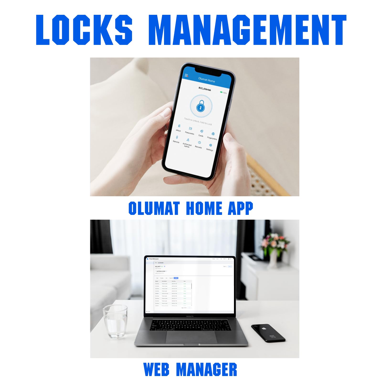 Olumat Smart Lock With Handle: Wi-Fi Keyless Entry Door Lock - Smart Locks For Front Door - Biometric Fingerprint Door Lock - Smart Door Lock With Keypad - Garage Door With App Control - Auto Lock