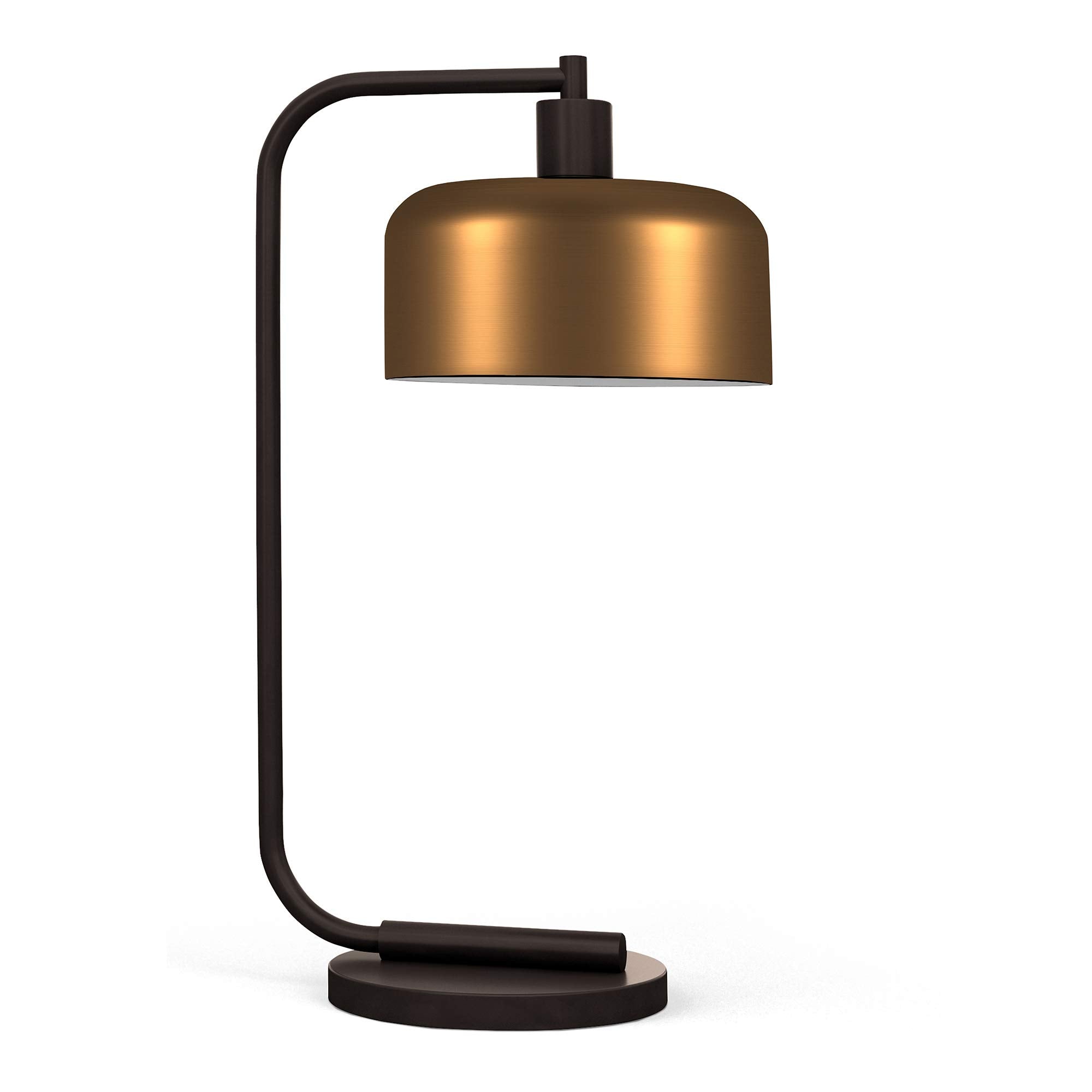 Henn&Hart Cadmus 20.5" Tall Table Lamp With Metal Shade In Blackened Bronze/Brass/Brass