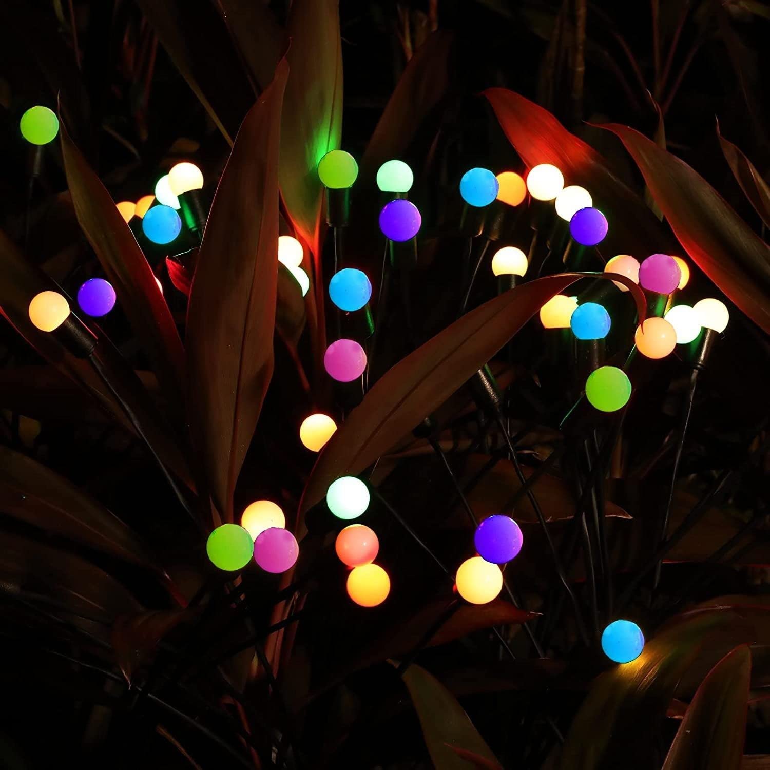 Flumy Solar Garden Lights, Solar Outdoor Lights Waterproof (Colorful, 2 Pack)