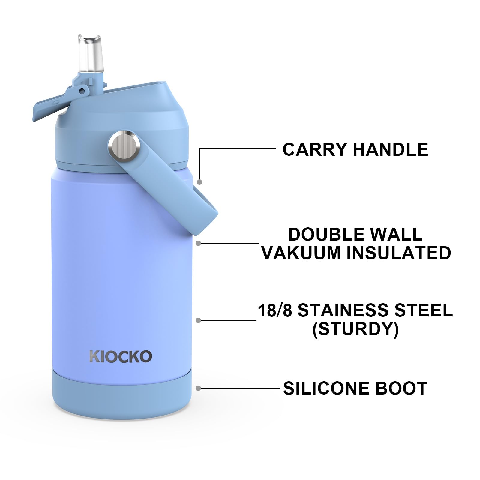 Kids Insulated Water Bottle With Straw,12Oz Toddler Cups With Stainless Steel Leak Proof For School