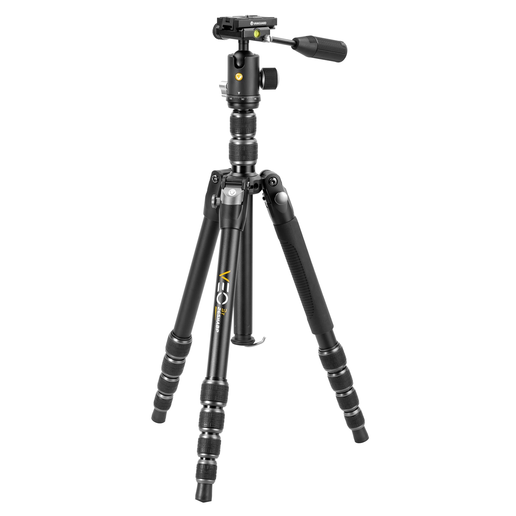 Vanguard Veo3T265Habp Aluminum Travel Tripod With Ball Head, Removeable Pan Handle, And Quick Shoe With Built-In Smartphone Holder