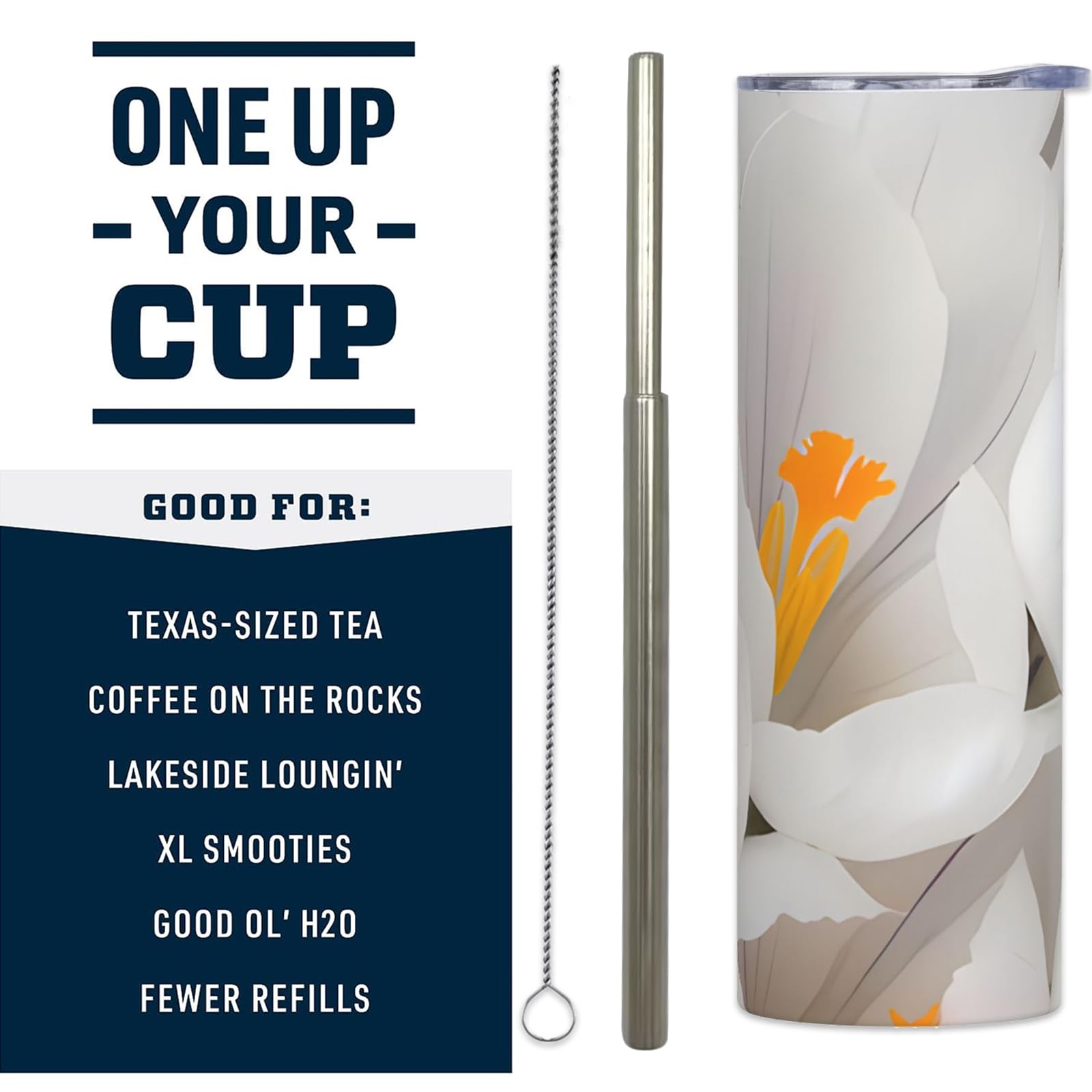 Stainless Steel Tumbler 20Oz With Lid And Straw, Birds Tumbler For Hot And Cold Beverages
