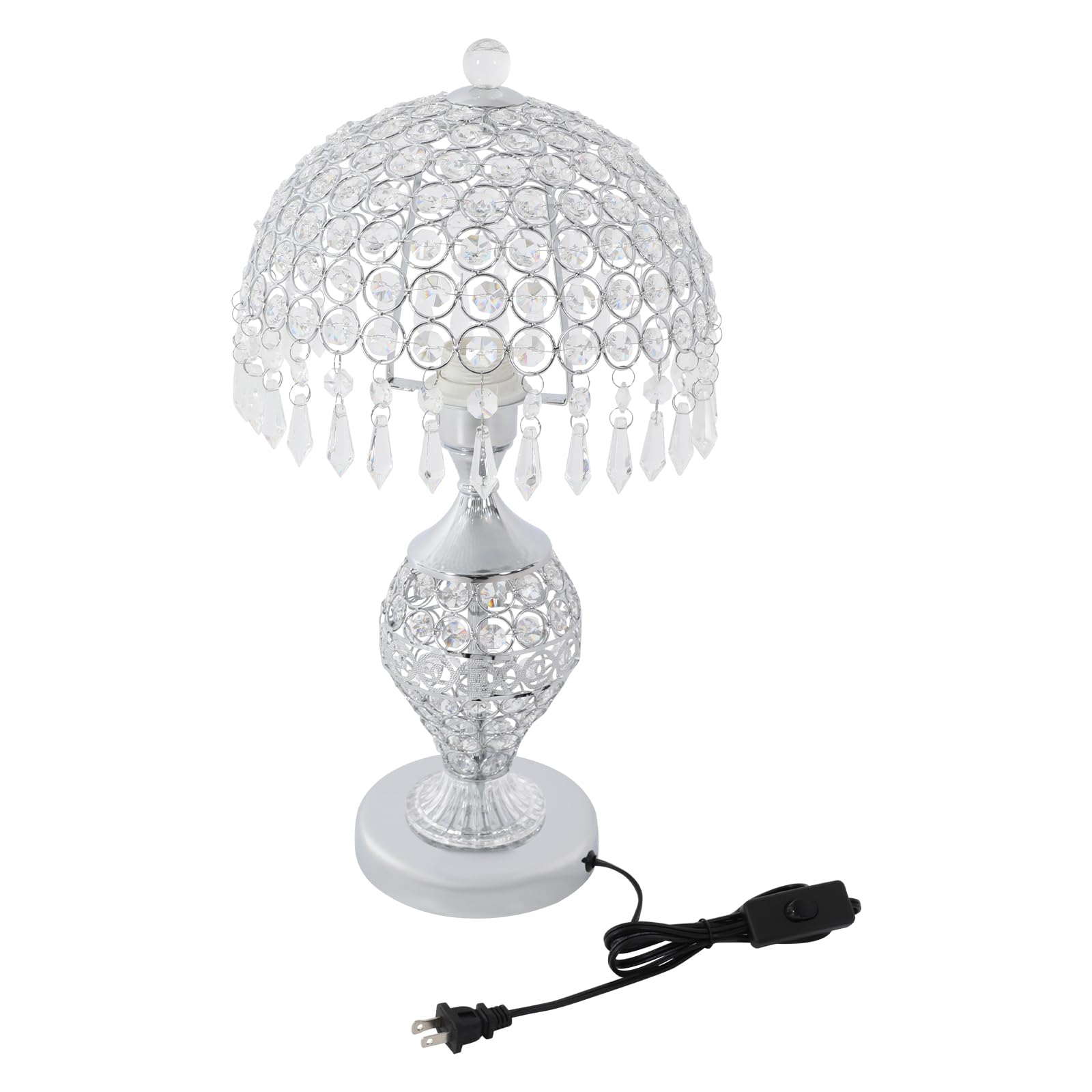 Ddbessic Modern Crystal Table Lamp 18In High Nightstand Table Lamp Bedside End Table Lamp Decorative Room Desk Lamp Crystal Desk Night Light For Bedroom, Living Room