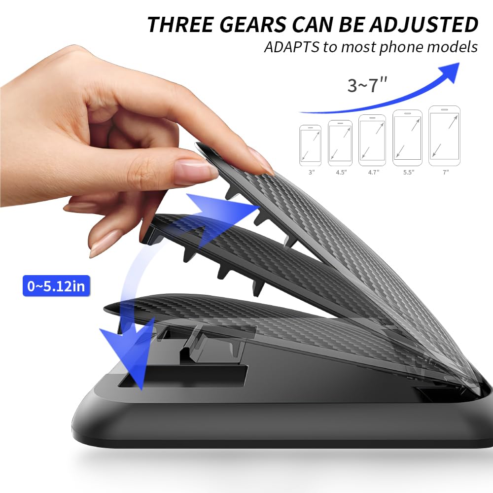 Eastpondo Car Phone Holder Mount,Dashboard Cell Phone Holder For Your Car,Stable,Anti-Slip,Fit For Iphone,Samsung,Android Smartphones(Suction,Silicone,Black)