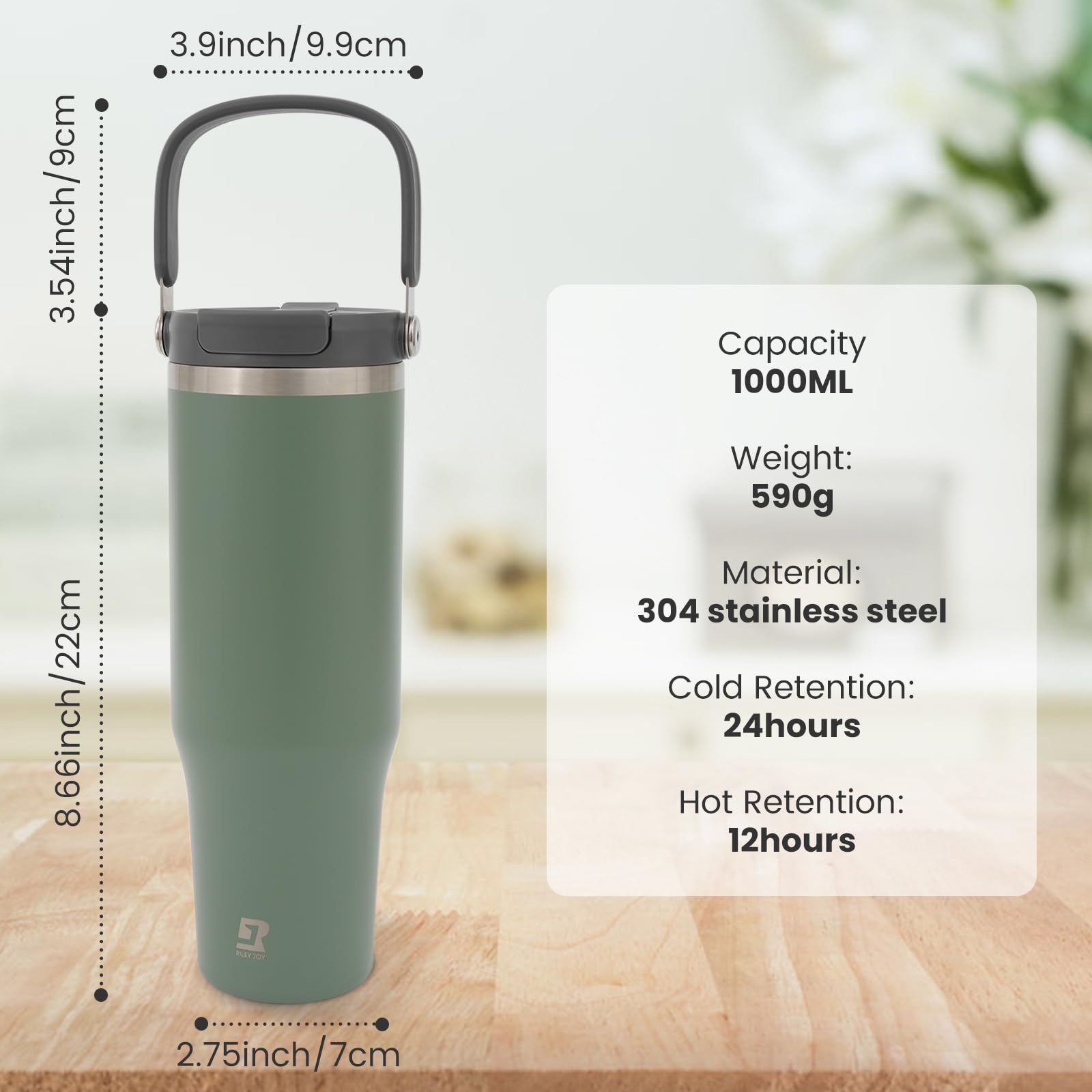 32 Oz 2.0 Stainless Steel Tumbler With Leak-Proof Lid And Straw, Double-Wall Vacuum Insulated