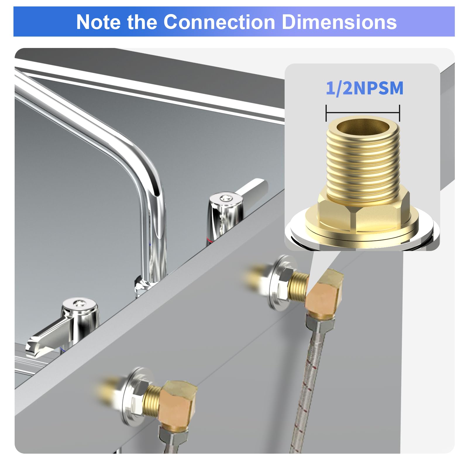 Gosifaca Commercial Sink Faucet Wall Mount With 12" Swivel Spout, Wall Mount Kitchen Faucet, Commercial Kitchen Faucet-8 Inch Center For Utility Sink And 2/3 Compartment Sink