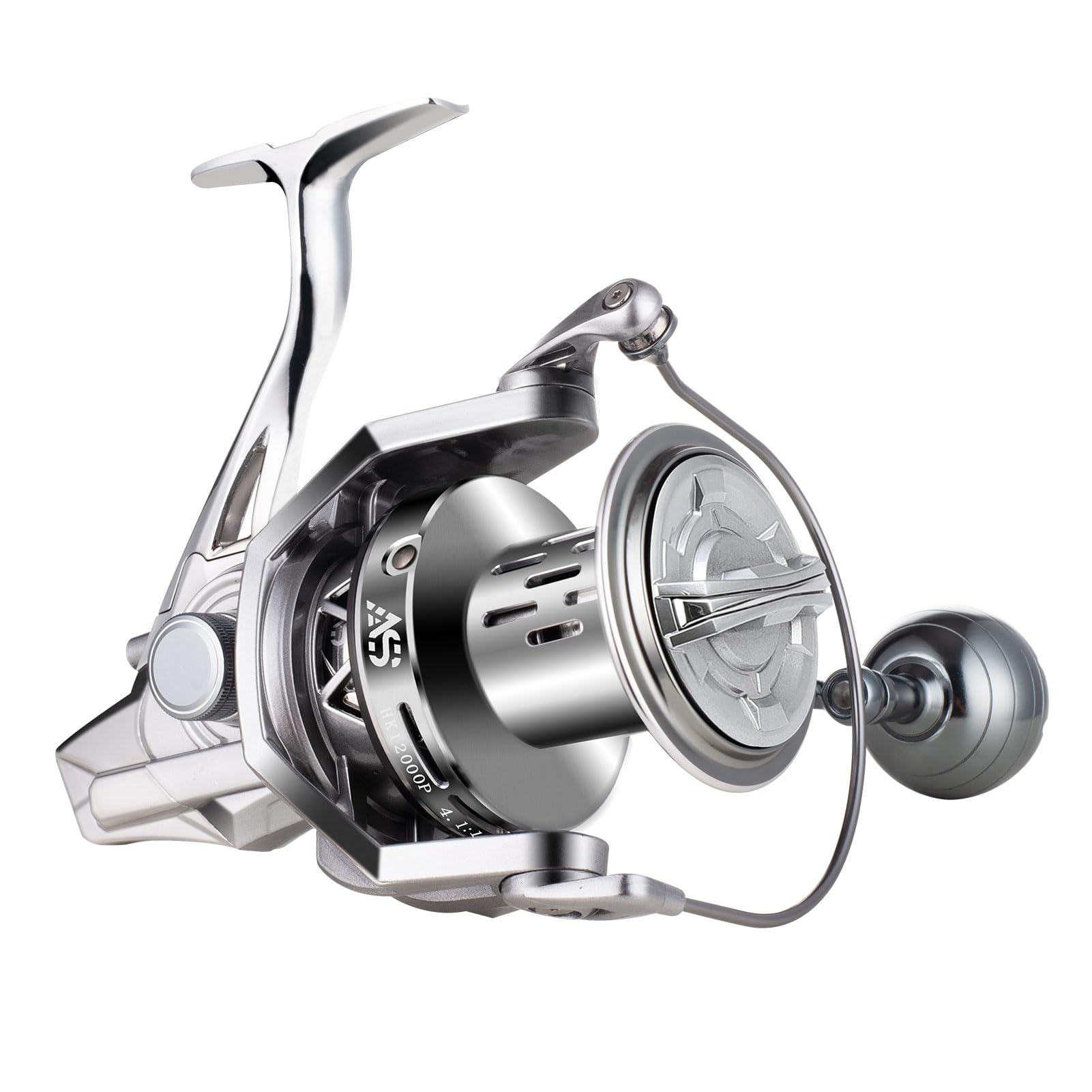 Garret Spinning Reel 12000 Aluminum Frame Surf Fishing Reels,Carbon Fiber Drag 55Lb Max Drag,Inshore & Offshore Saltwater Freshwater Fishing