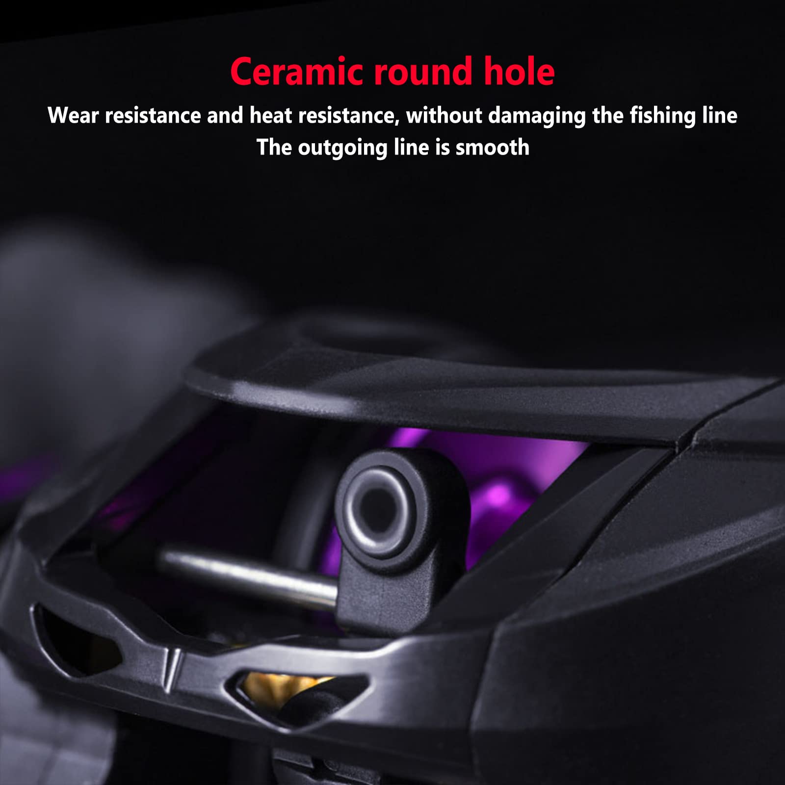 Adoolla Lure Low-Profile Reel, 6.3:1 Gear Ratio Ultra Smooth Baitcaster Fishing Reel, Long Casting Metal Fishing Baitcasting Reel Ac2000 Red (Left Hand)