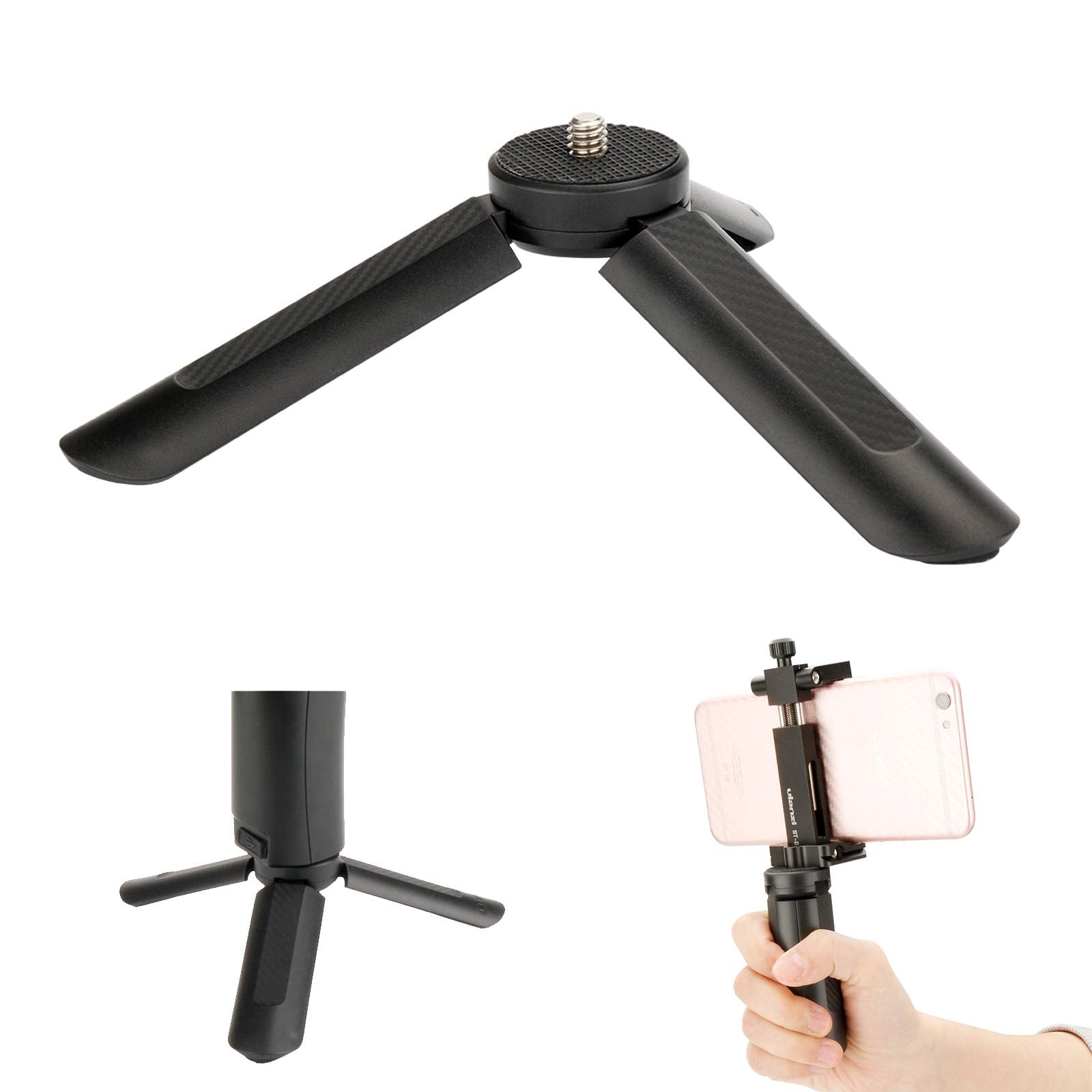 Ulanzi Mini Tripod Stand For Selfie Stick Monopod Stabilizer, Portable Folding Desktop Stand For For Zhiyun Smooth Q/Smooth 4/ Feiyu/Dji Osmo Mobile 2 Gimbal