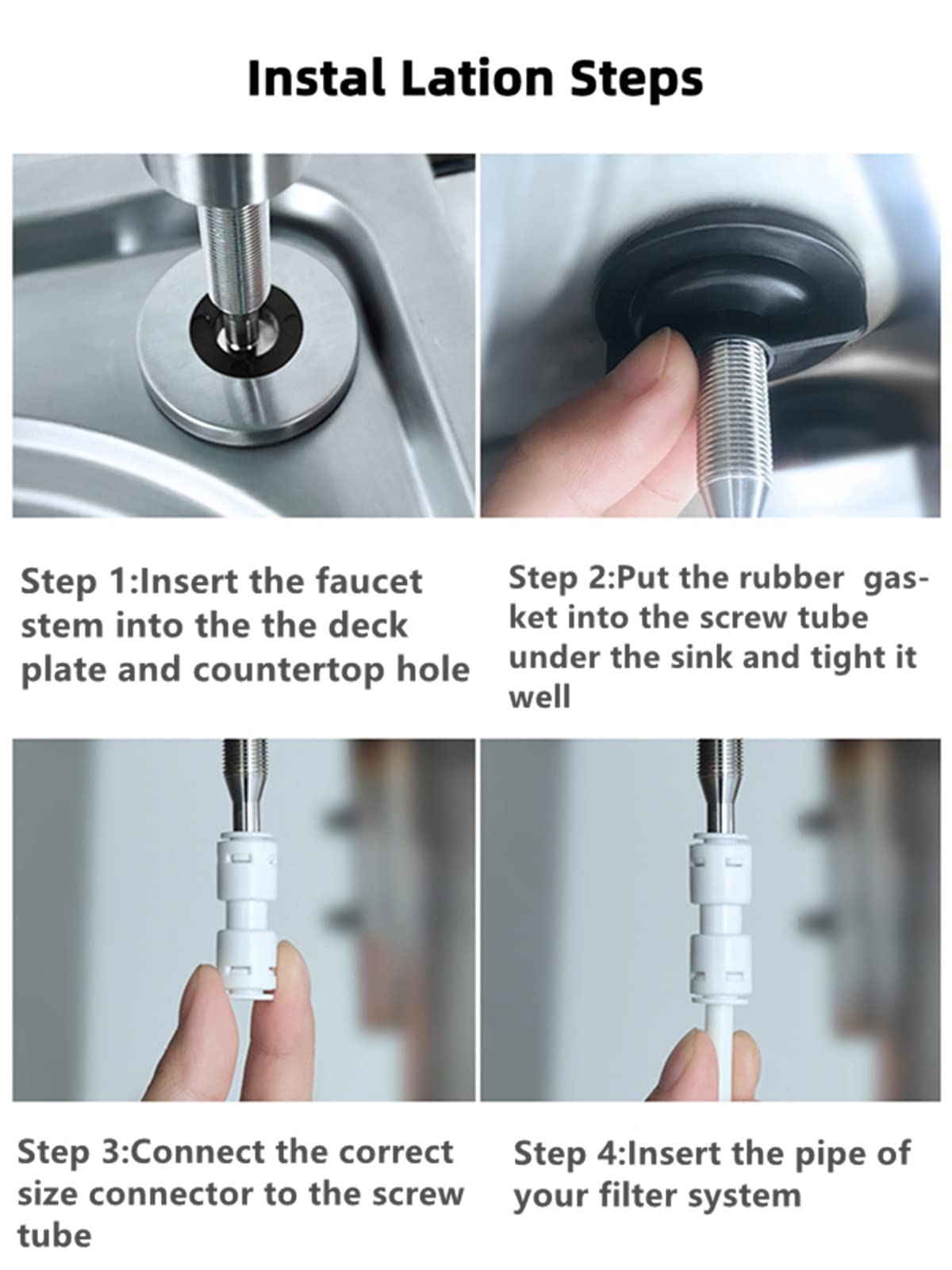 Gonabos Drinking Water Faucet For Kitchen,100% Lead- Reverse Osmosis Faucets,Stainless Steel Kitchen Filtered Water Faucets,Brushed Nickel Ro Faucet With Longer Thread Pipe