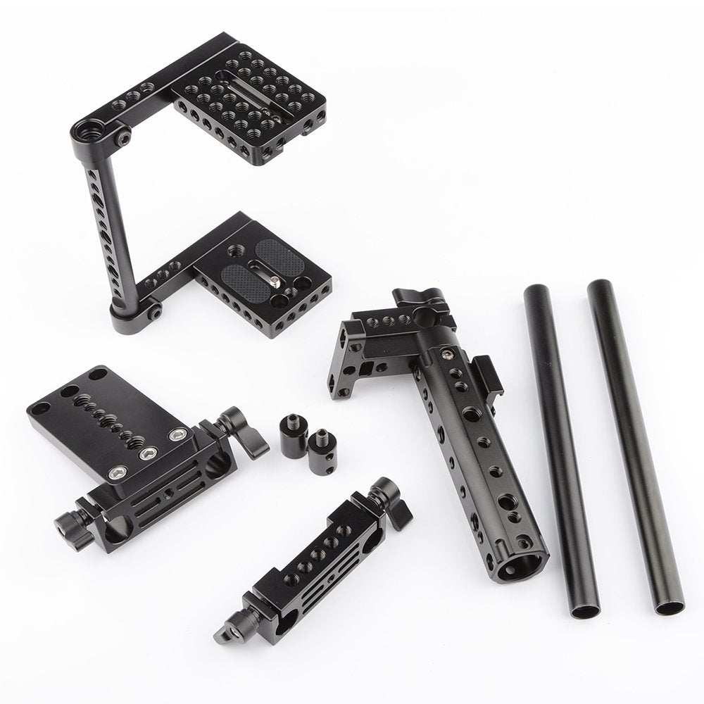 Camvate Camera Cage Rig Top Handle Tripod Mount Plate Compatible For Sony Panasonnic(Black) - 1136