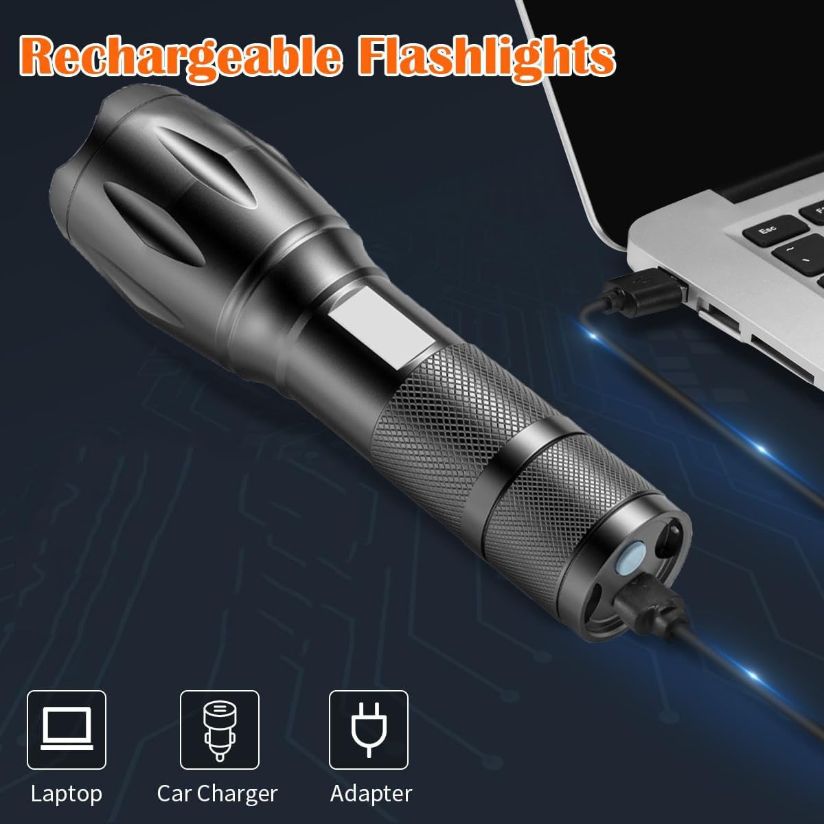 Hyvczp Red Flashlight Rechargeable, Green Light Flashlight, Blue Light Flashlight,Long Range Powerful, 4 In 1 Multi-Color, White, Red, Blue And Green Lights, 4 Color Modes For Camping,Outdoor