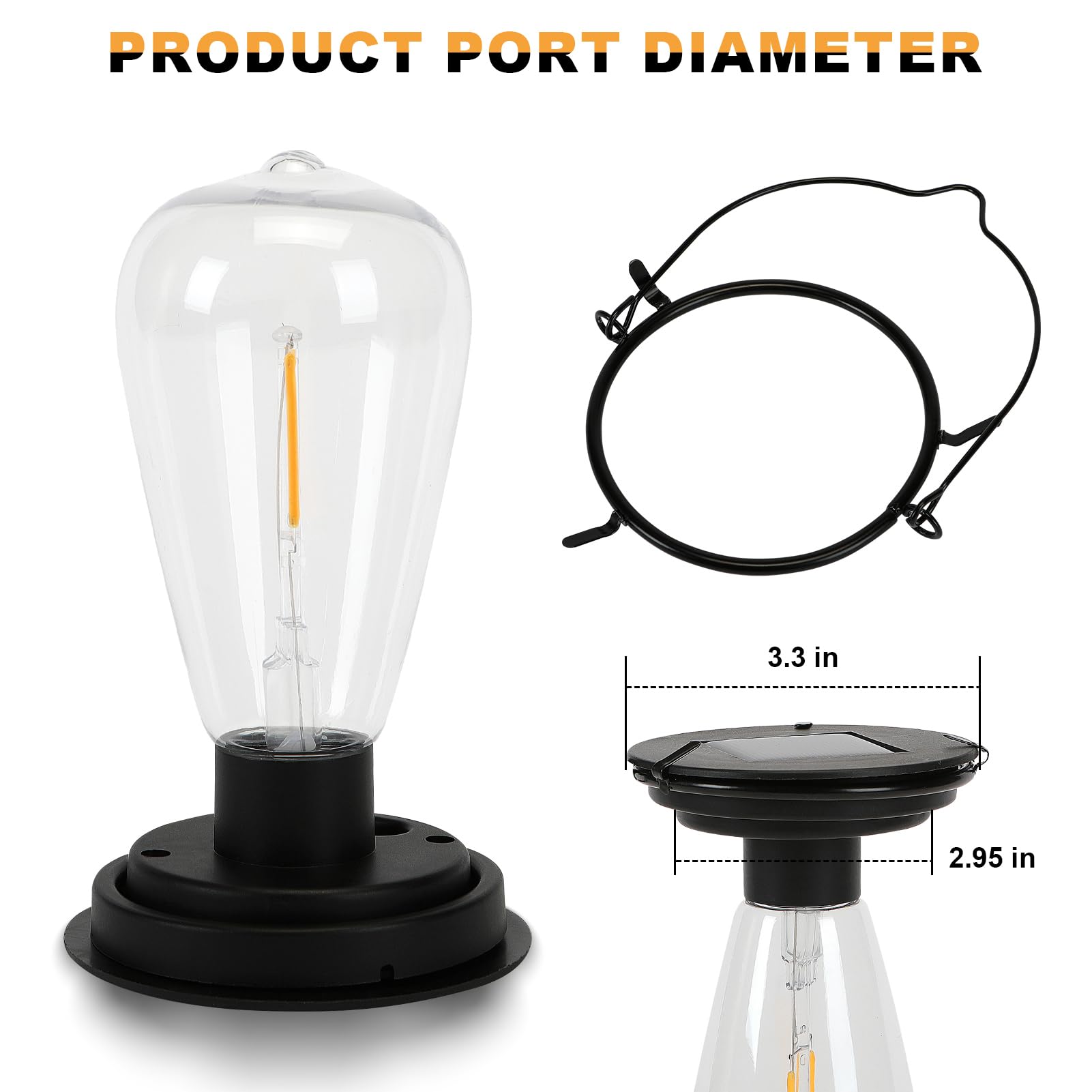 Jkimk Replacement Solar Light Tops-Solar Light Bulbs For Outside-Solar Lanterns Outdoor Waterproof 1 Pack,One Thing, Three Uses, Multifunctional Size Conversion Or Personalized Hanging