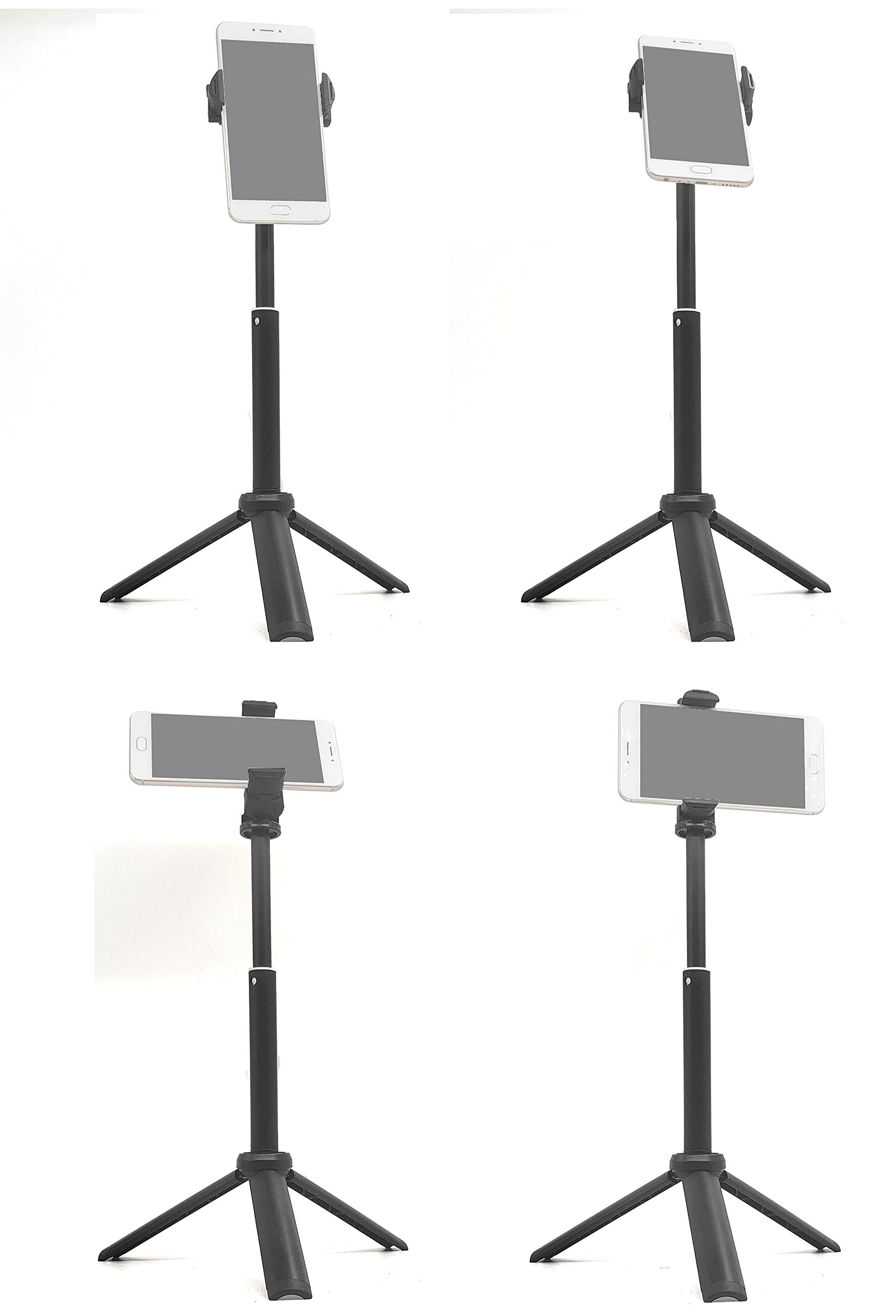 Zaxsound Extendable Tripod Stand Desktop For Phone Or Webcam 16.5In Cabable Of Portrait And Landscape Mode And Adjustable As Flat Or 30 Degrees With 360 Rotation, Mini Portable 9.5In To Carry For Outdoor.