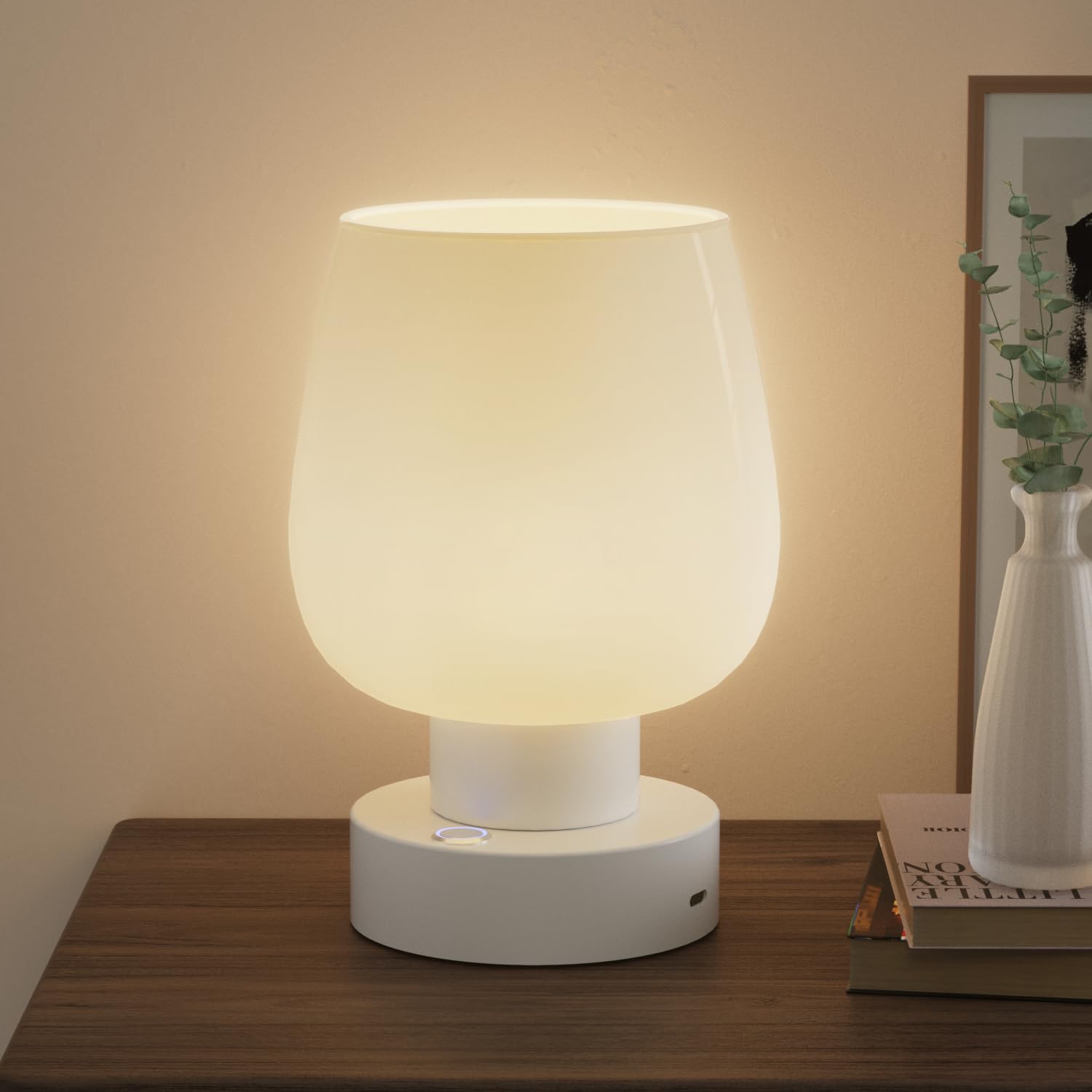 Lgmcf Battery Operated Led Touch Cordless Table Lamp Small 6000Mah Gradient Rechargeable Dimmable Table Lamp With Memory Function For Living Room Bedroom Dormitory Camping (Modern)