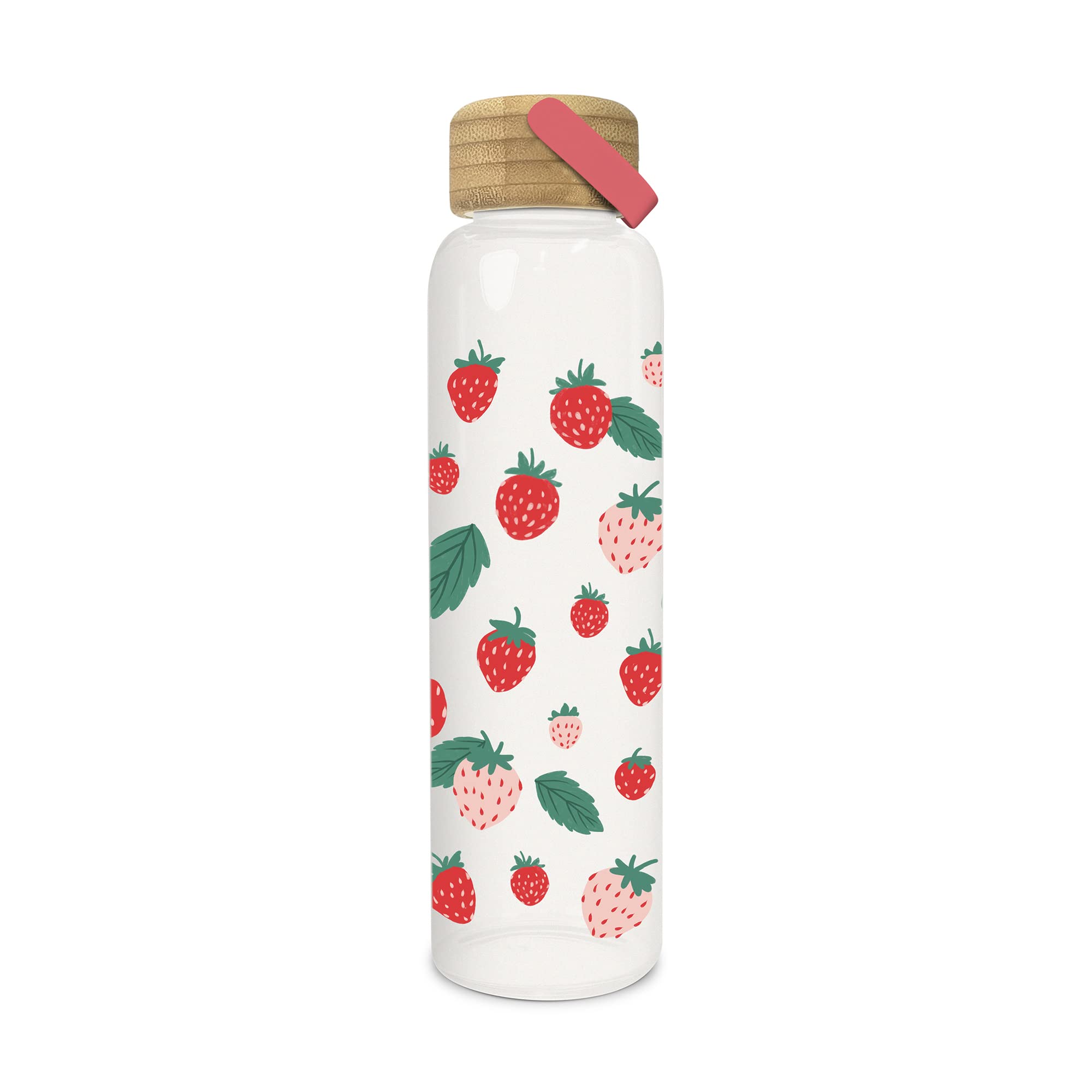 Studio Oh Mothers Day Berry Fresh Glass Water Bottle With Bamboo Lid