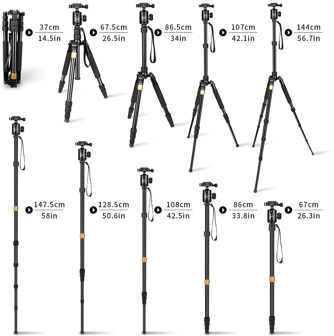 Afaith Q668S Professional Camera Tripod Ultra Compact And Lightweight Aluminum Digital Dslr Video Camera Tripod Monopod & Ball Head