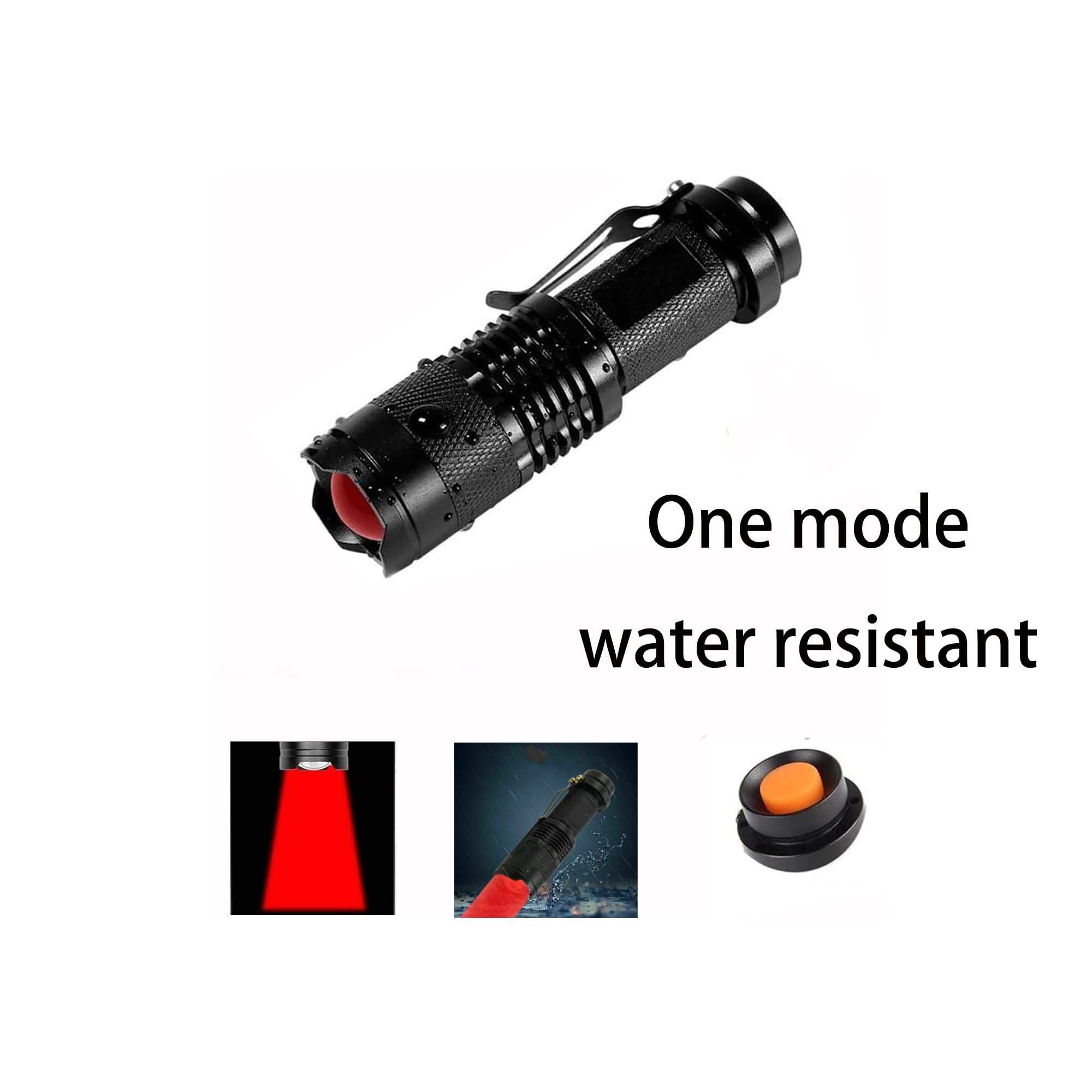 Zyunmall Red Light Flashlight, Single Mode Mini Led Flashlight For Astronomy, Aviation, Outdoor Activities, Night Observation