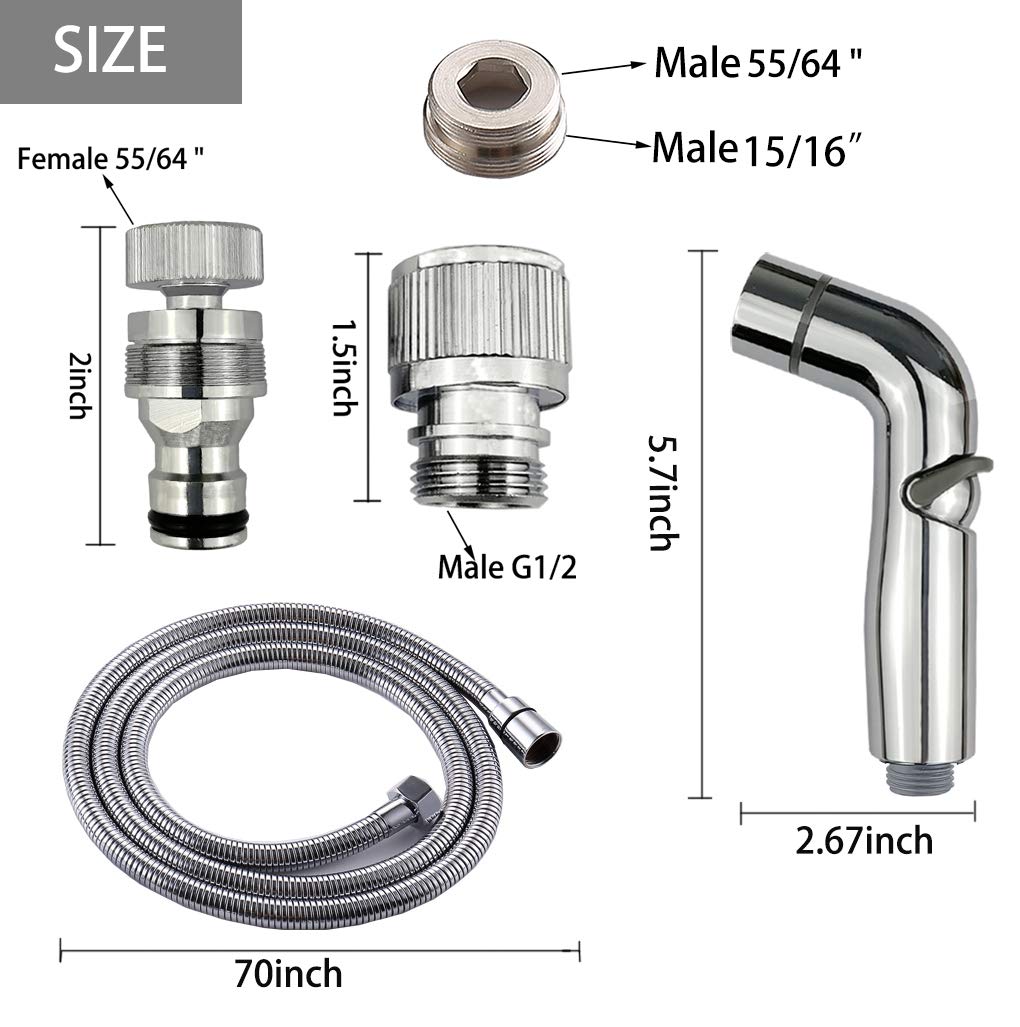 G-Sunny Quick-Connect Sink Faucet Sprayer Kit, Sink Hose Sprayer Accessories, Detachable Metal Adapter With Hand Shower,Hair Washing,Pet Cleaning,For Bathroom/Kitchen (Quick Connect Sprayer)