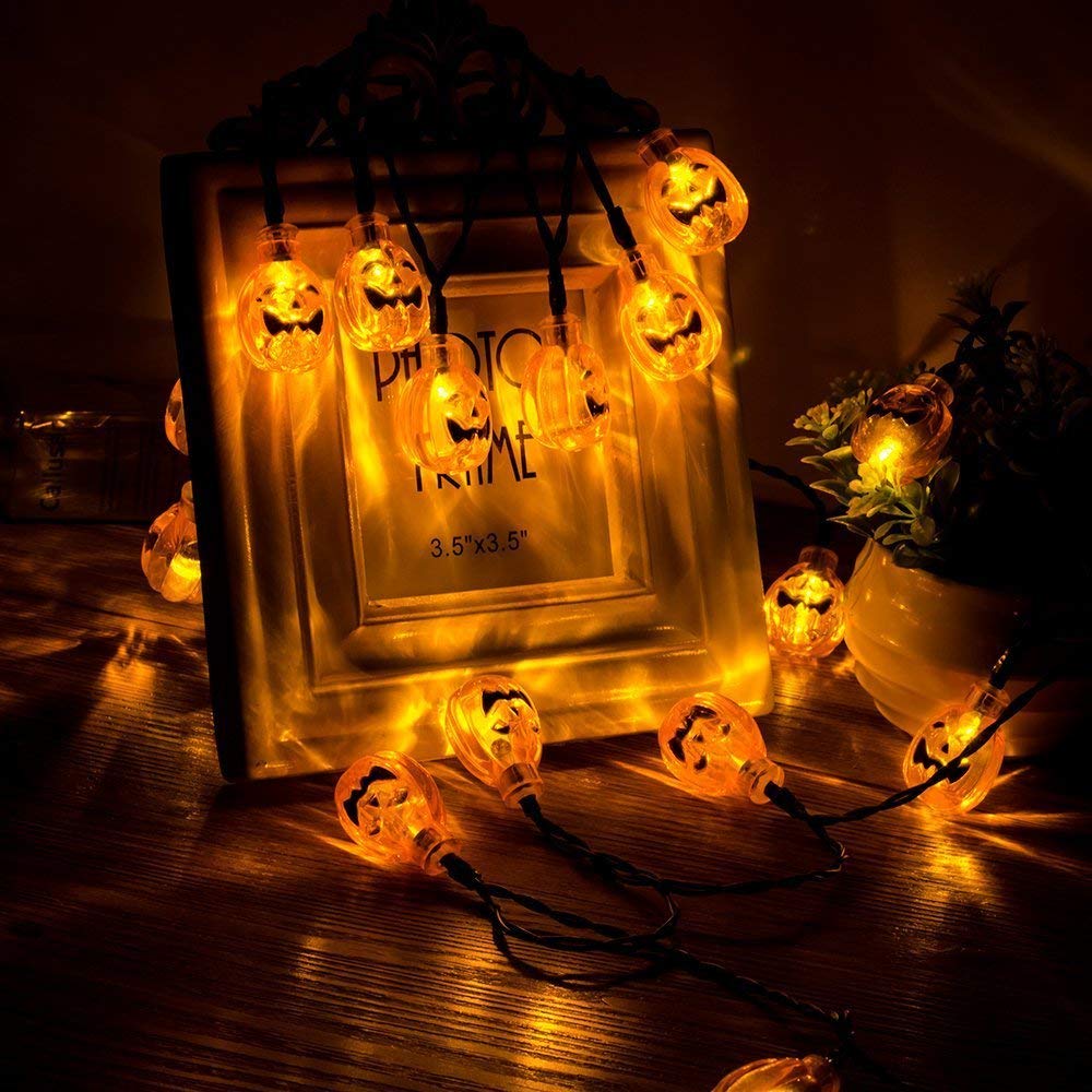Senmao Home Decor Senmao Halloween String Lights - 30 Led With Orange & Warm White Lights - 20Ft, 8 Modes, Ip65 Rated For Outdoor Patio, Garden & Parties