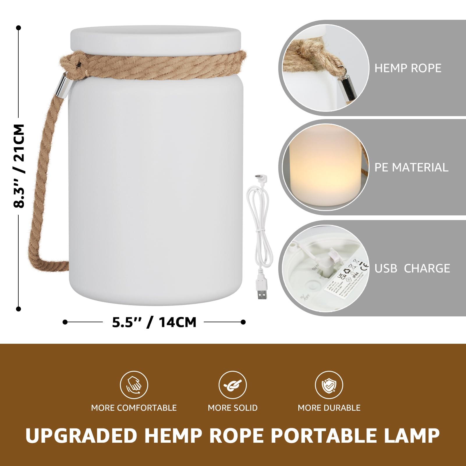 Uuffoo Led Lamp Outdoor Lantern Table Lamp Cordless Ip44 Rgb And Warm White Dimmable For Patio Camping Restaurant Home
