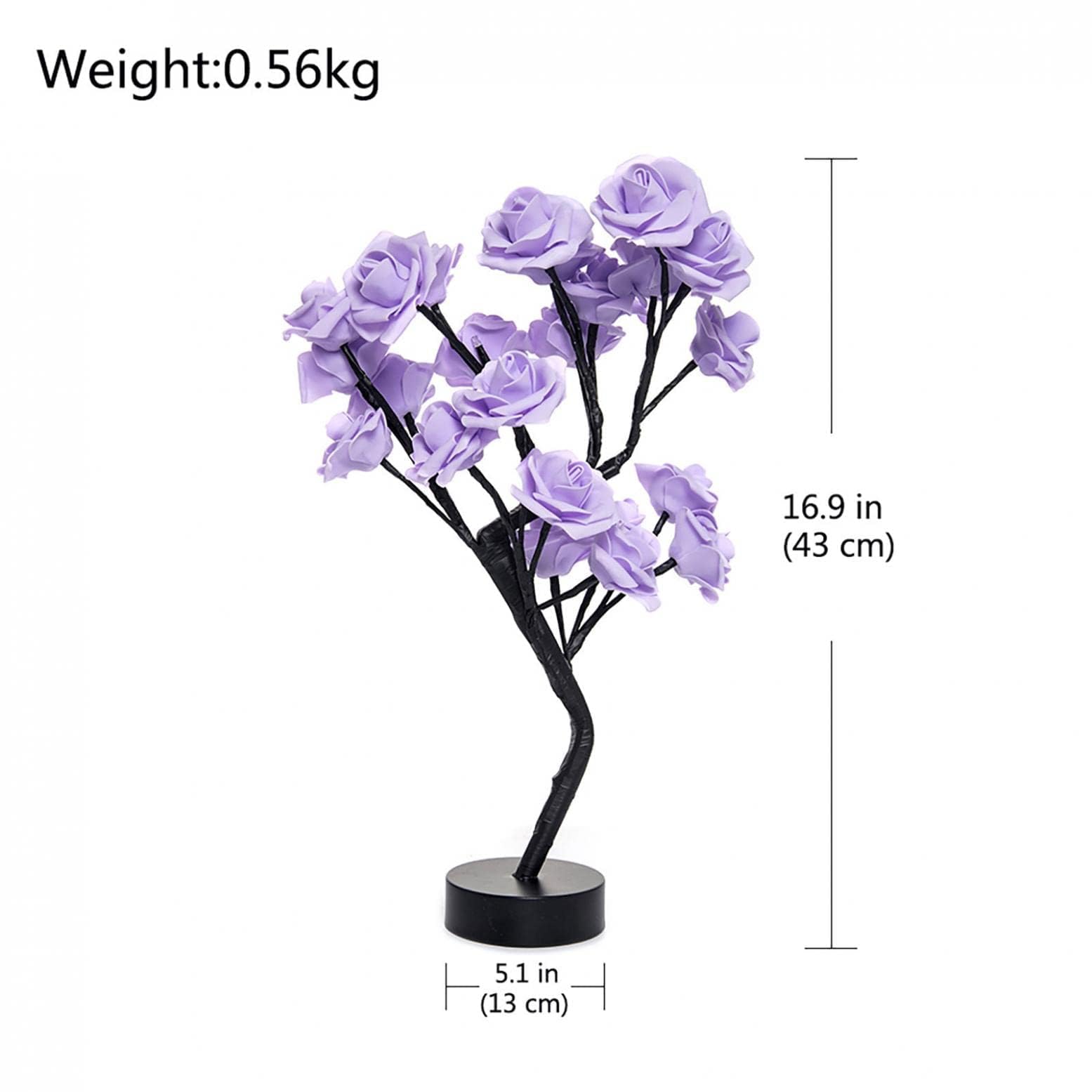 Sogooded Endless Rose Lamp, Rose Tree Lamp, Romantic Flower Lamp, Led Table Rose Night Light Atmosphere Decor, For Women Girls Wife Valentines Day Wedding Decor (Blue)