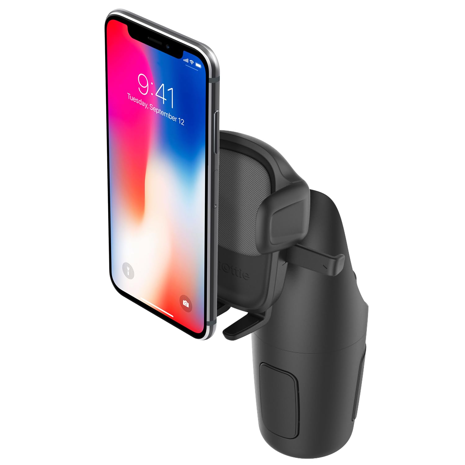 Iottie Easy One Touch 5 Cup Holder Mount - Universal Car Mount Phone Holder For Iphone, Google, Samsung, Moto, Huawei, Nokia, Lg, And All Other Smartphones