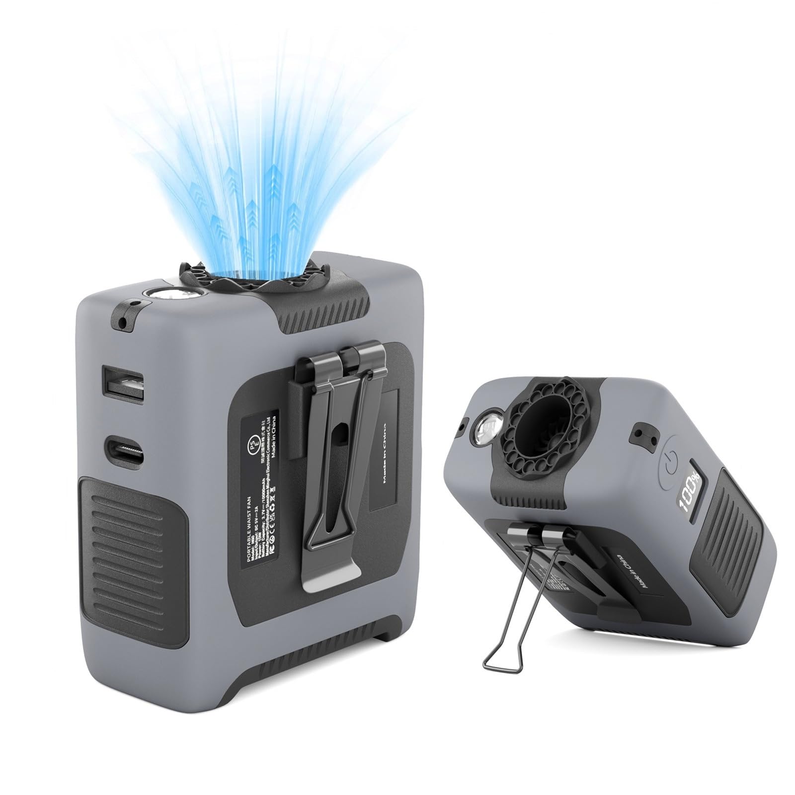 Portable Waist Fans Wearable Personal Fan For Outdoor Camping Traveling Long-Lasting Max 55H - Koospark