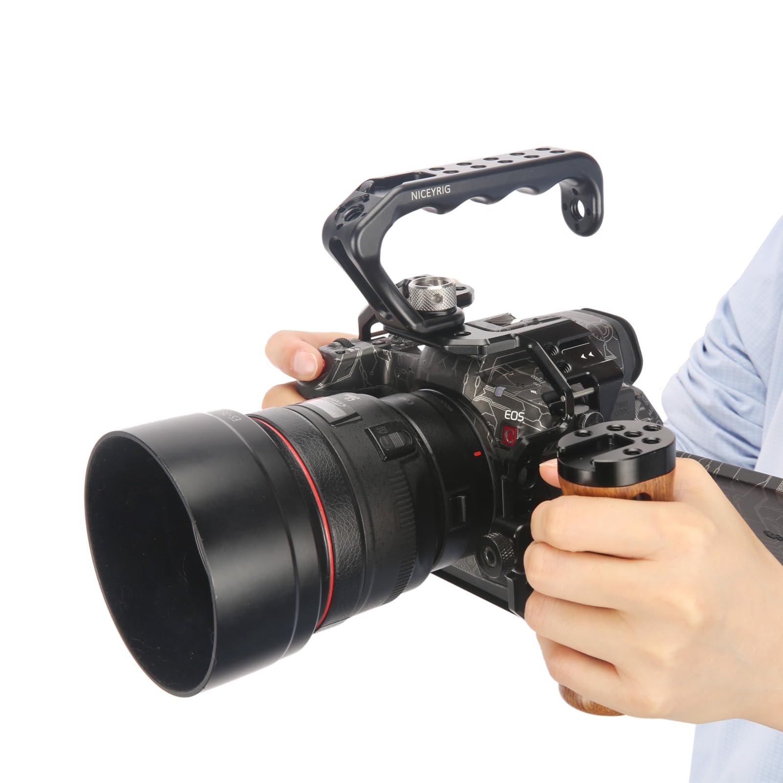 Niceyrig Cage Kit For Canon Eos R5 Ii/R5/R5C/R6 Ii/R6 Mirrorless Camera With Top & Side Handle Handgrip, Video Rig Stabilizer With Quick Release Plate For Arca-Style Cold Shoes