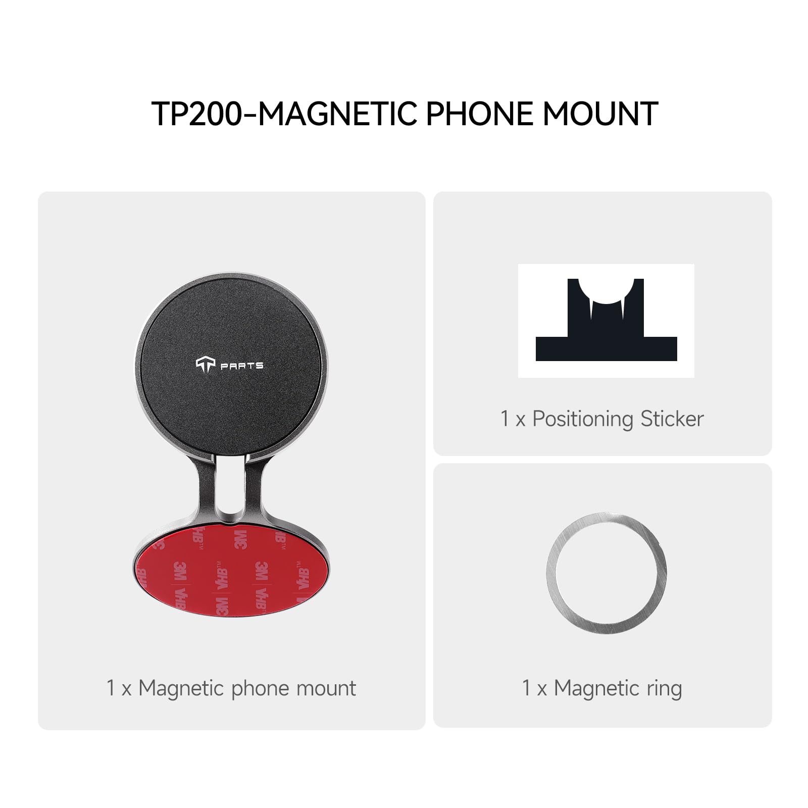 Tparts Steering Wheel Hud Magnetic Cellphone Mount Phone Holder Stand For Tesla Model 3 (18-23) / Model Y (20-24), Compatible With Iphone 12/13/14/15/16 Series And Other 5.4-6.7'' Smartphones (Tp200)