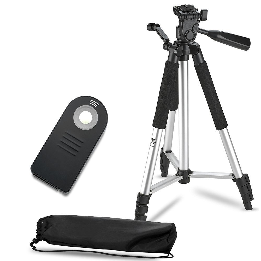 Deals Number One 57" Inch Lightweight Aluminum Camera Tripod + Remote Shutter Release For Nikon (4 Piece Set)