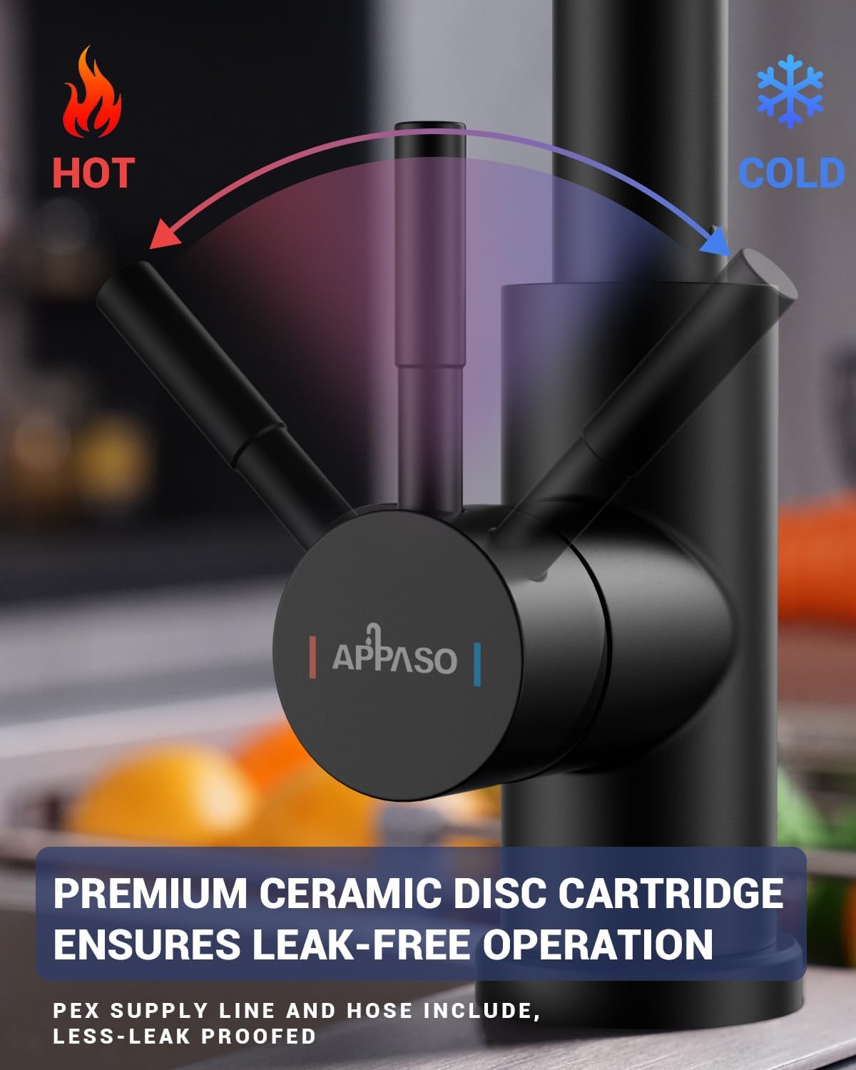 Appaso Touchless Kitchen Faucet With Pull Down Sprayer Matte Black, Waterfall Touchless Motion Sensor Hands-, Single Handle For 1 Or 3 Holes Sink, Stainless Faucet Black With Easy Installation