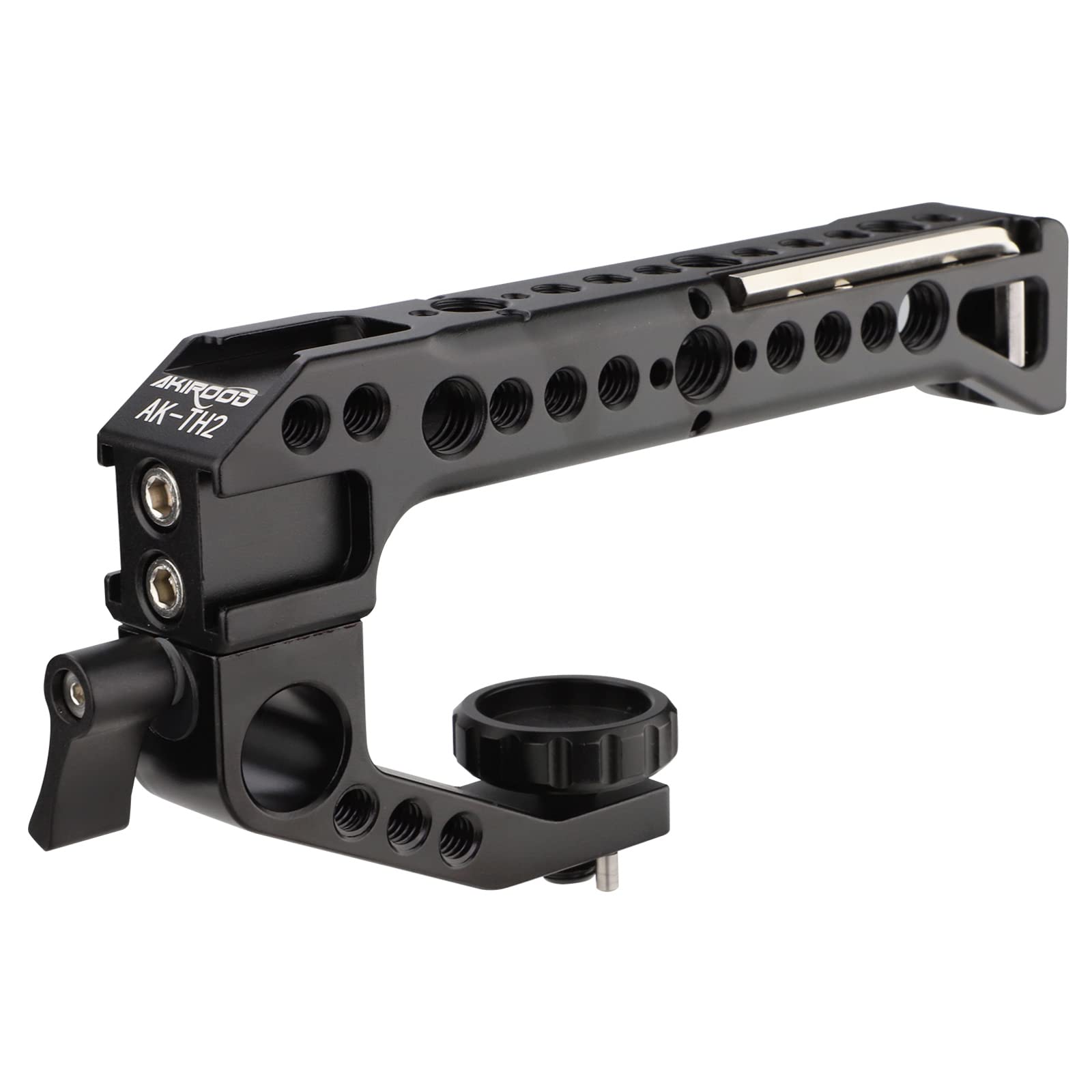Akirood Universal Top Handle Grip,Video Stabilizing Rig With 3/8” Arri Locating Pins For Microphone, Led Light, Monitor, Easy Low Angle Shots