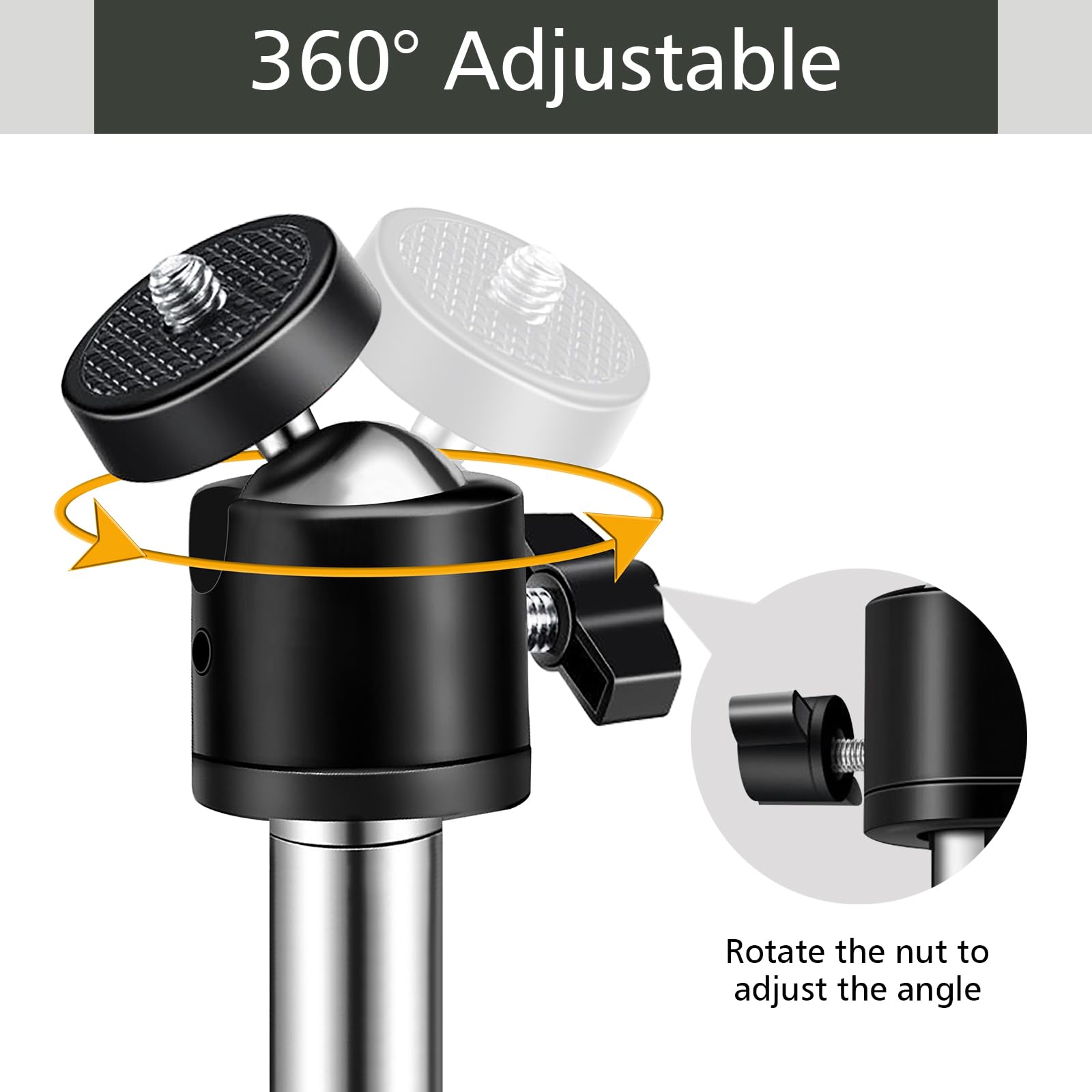 Avcmoto Game & Trail Camera Mount, Trail Camera Stand Mounts Ground Holder, 360 Degree Adjustable Universal Screw Connection 1/4''-20 (6Mm), For Night Fishing Lights, Solar Panels, Etc. (3 Pack)