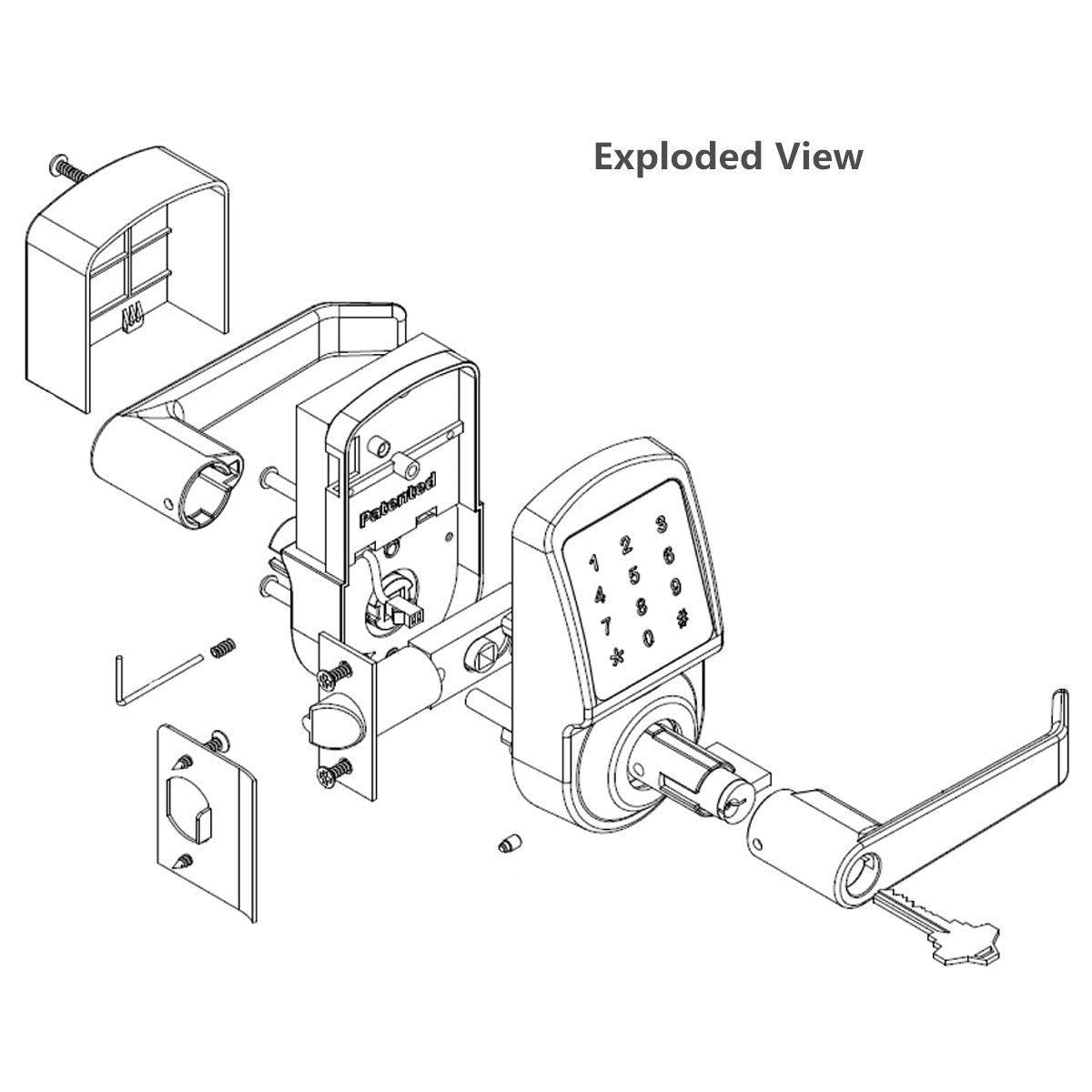 Scyan Smart Door Lock, Keyless Entry Door Lock, X3 Handle Lock With Touchscreen Keypad Access, Auto Lock Satin Nickel