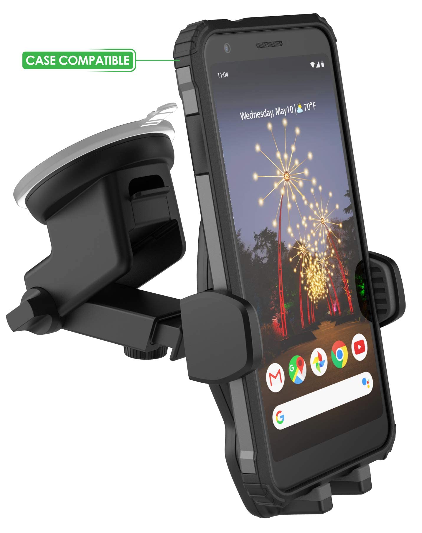 Encased V2 Car Mount Phone Holder For Google Pixel 9 Pro Xl / 8 Pro / 7/7 Pro, (7A/8A) Fully Adjustable Case Compatible Dock ()