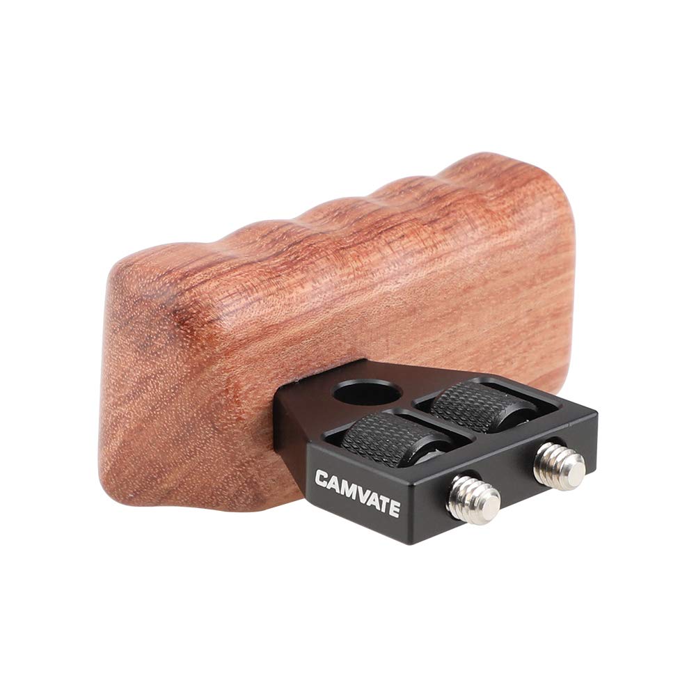 Camvate Dslr Wood Wooden Handle Grip Mount Support For Dv Video Cage Rig (Left Hand) - 1242