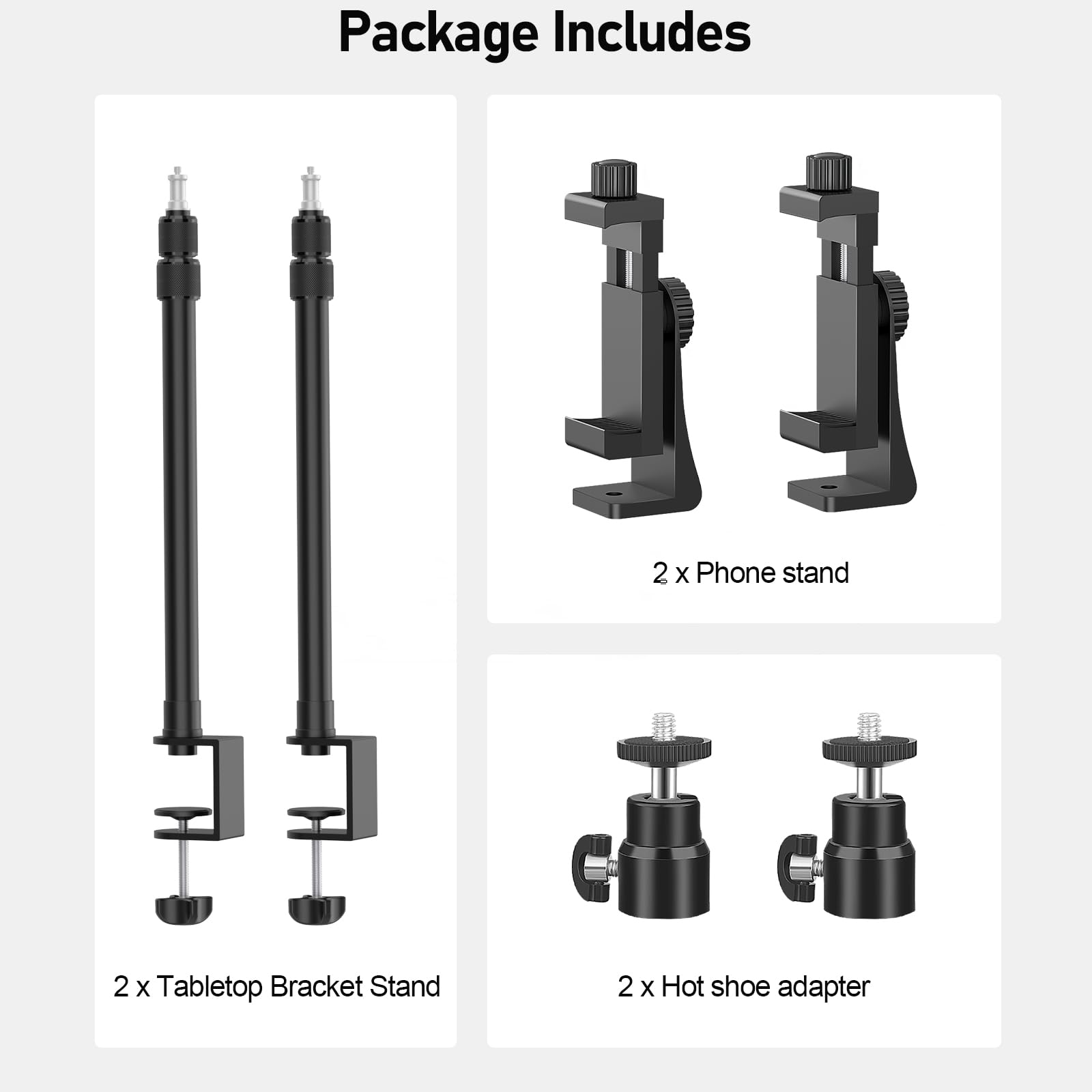 Altson 2 Pack Camera Desk Mount With 1/4" 3/8" Screws Ball Head Camera,17-41" Desk Camera Mount, Adjustable Aluminum Desktop Light Stand, For Dslr Camera, Ring Light