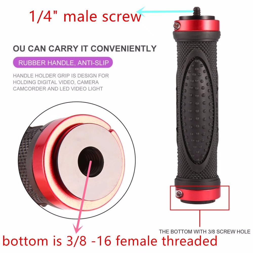 Angelreally Camera Handle Grip Support Mount Universal Stabilizer Holder Stand With 14-20 Thread For Digital Video Camera Camcorder Action Camera Led Video Light Smartphone