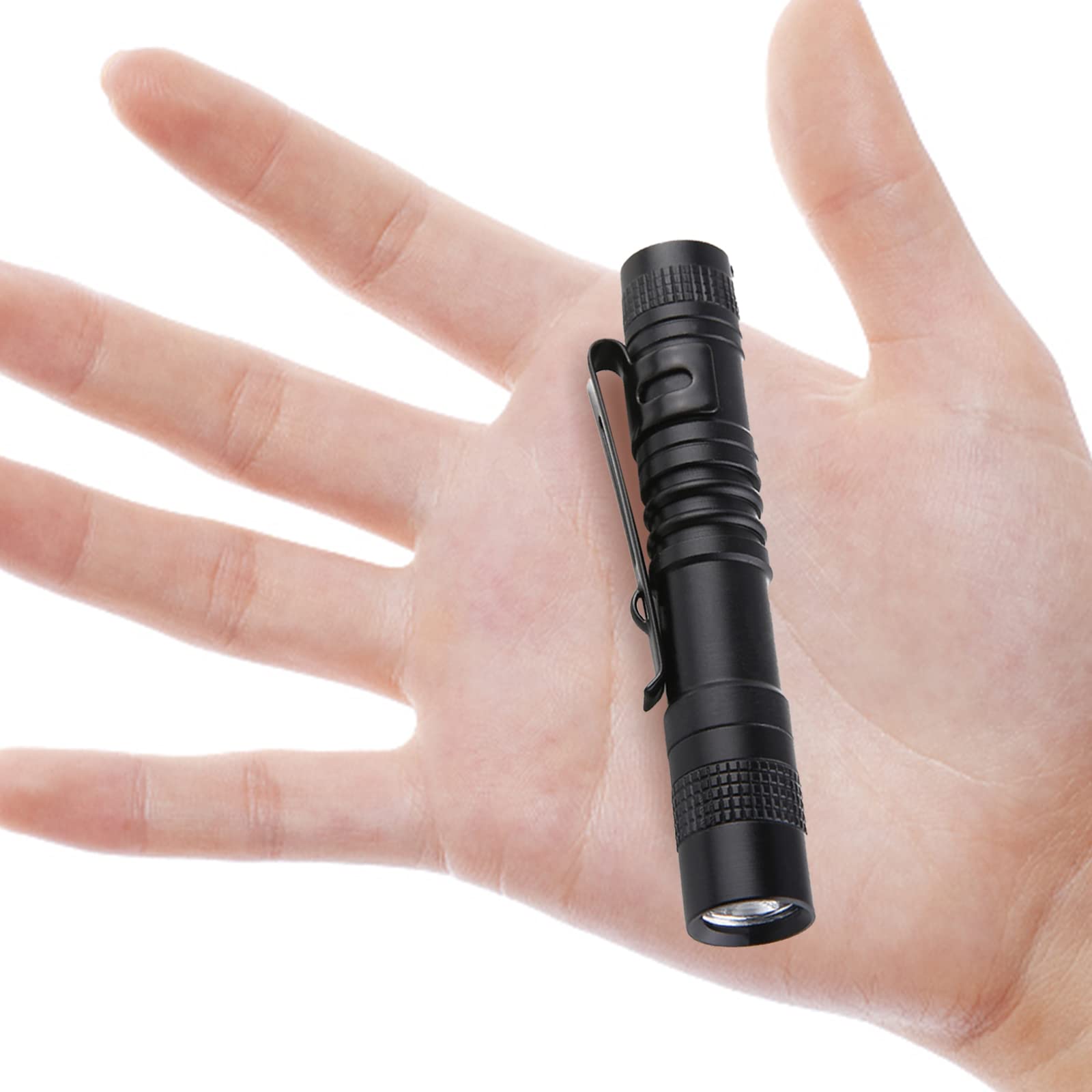 Yafiygi Mini Led Flashlights High Lumens Outdoor Small Tactical Flashlight Glow In The Dark 3.55 Inch Handheld Pen Light Clip For Camping Emergency Inspection Repair Battery Powered