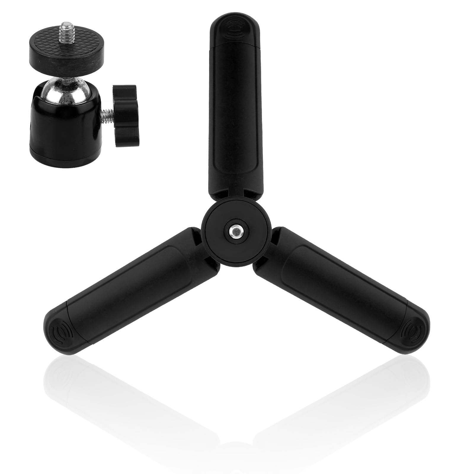Gosknor Travel Mini Tripod For Dji Osmo Pocket 3 & 2, 1/4" Threaded Portable Tabletop Stand, Black Cameras Mount Compatible With Osmo Pocket 3 & 2 (Tripod Head Included)