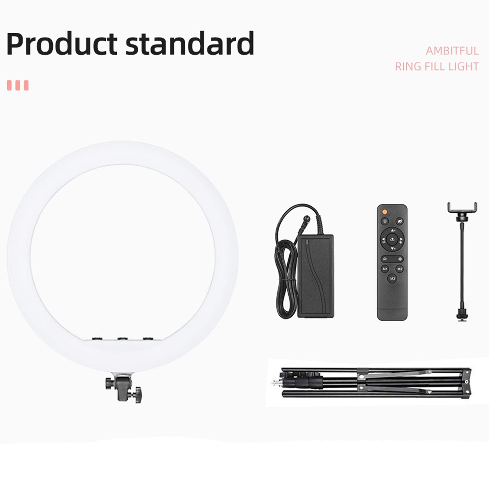 Ambitful Ring Light Rl-480 18In Ring Light Lamp 60Ws 30006000K 480 Beads Led With 180Cm Light Stand,Carrying Bag For Live Streaming/Slr Camera/Phone Video Shooting (2Pcs)