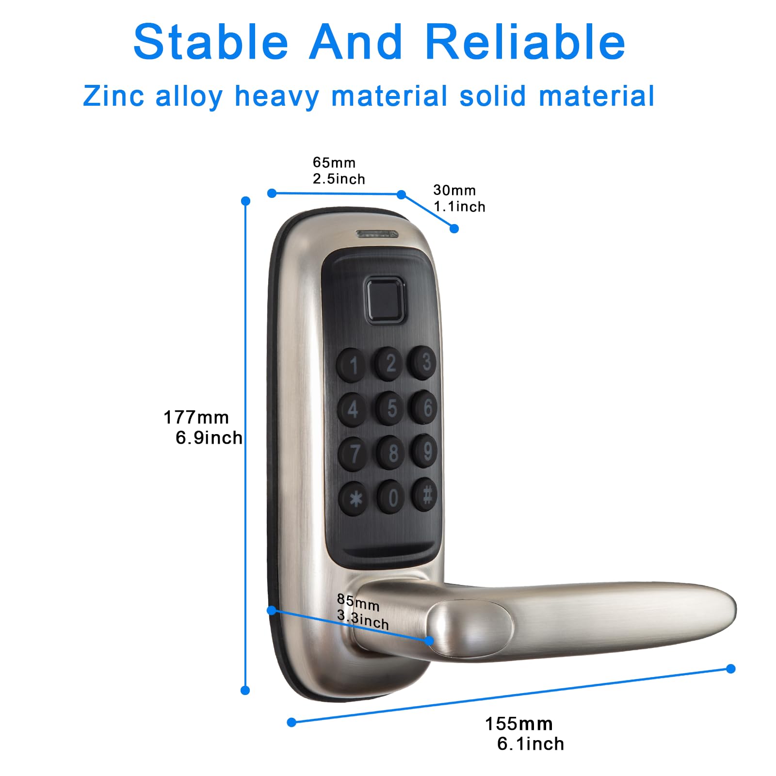 Spinmo Keyless Smart Lock Door Lock With App Control Electronic Fingerprint Lock With Handle
