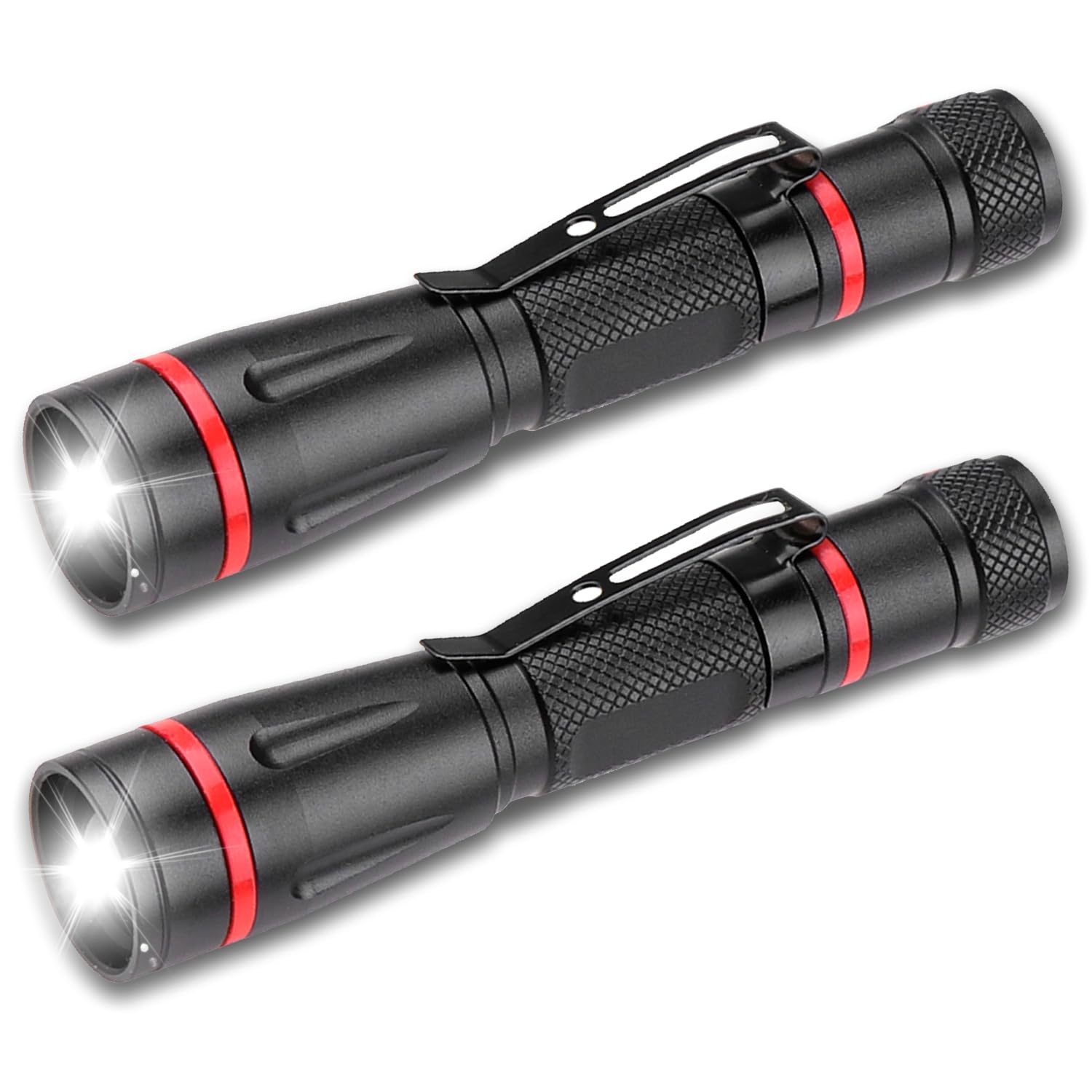 Mviocs Led Flashlights High Lumens, 2 Pack Small Compact Mini Flashlight, Zoomable, Waterproof, Led Pocket Pen Light For Home, Outdoor, Emergency, Camping