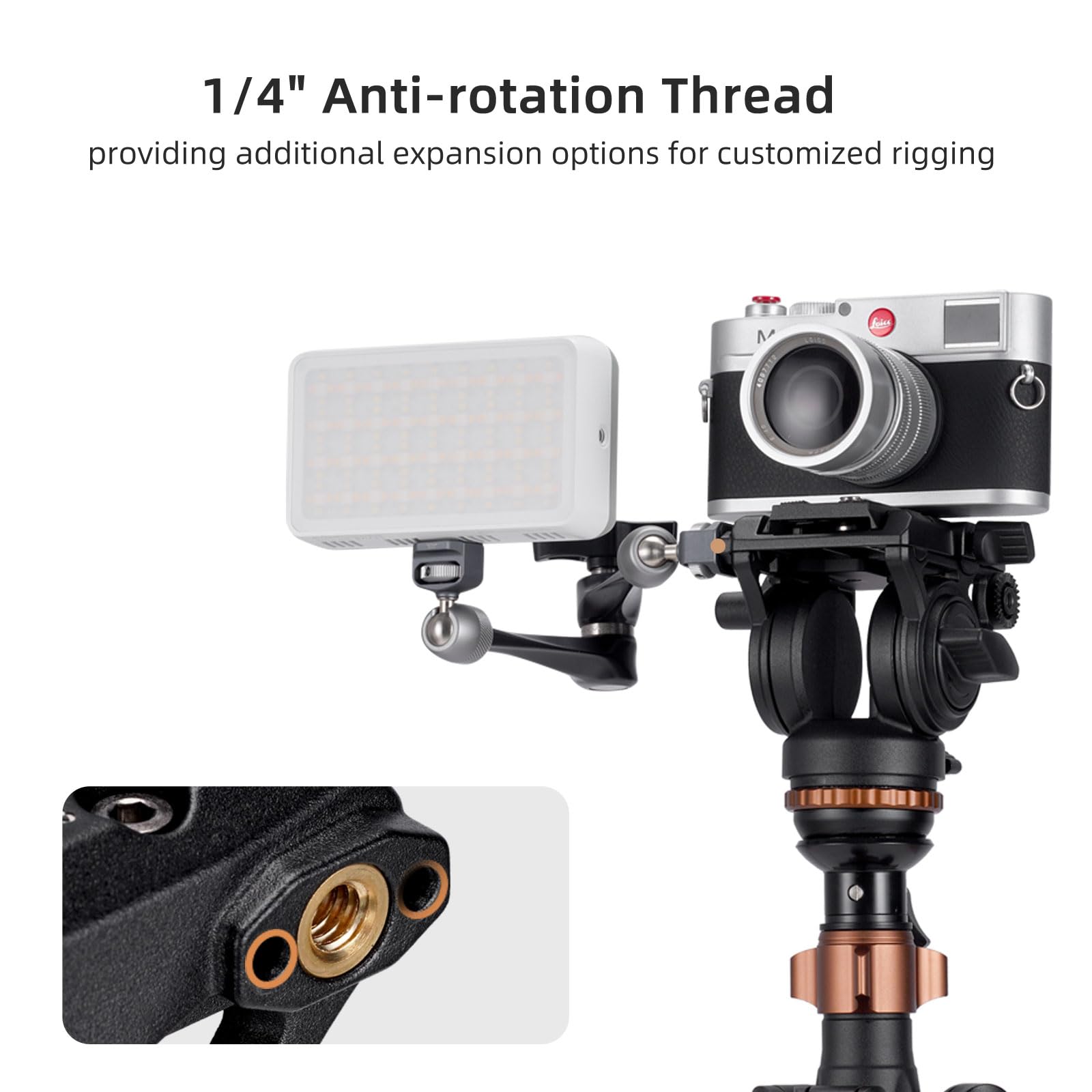 Cayer H8 Video Tripod Fluid Head, Metal Heavy Duty Drag Pan Head With 60 Mm Flate Base, Adjustable Pan Handle, Load Up To 13.2Ibs For Compact Video Camera Dslr Camera