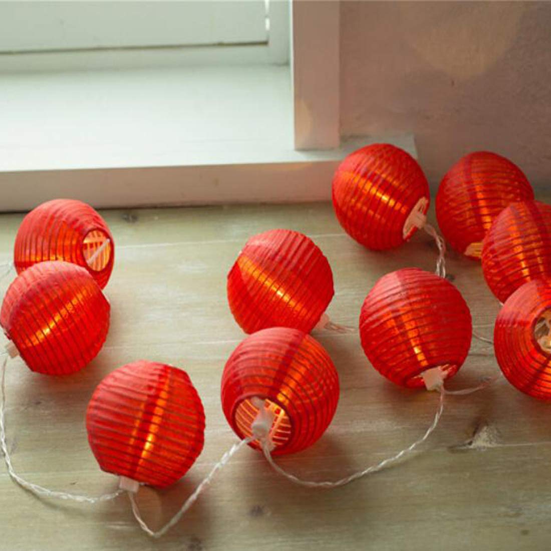Amants01 Solar Red Lantern String Lights Solar Powered Hanging Lanterns String Lights 16.4 Ft 20 Leds For Chinese Year,Spring Festival,Wedding,Party Decoration,Christmas.