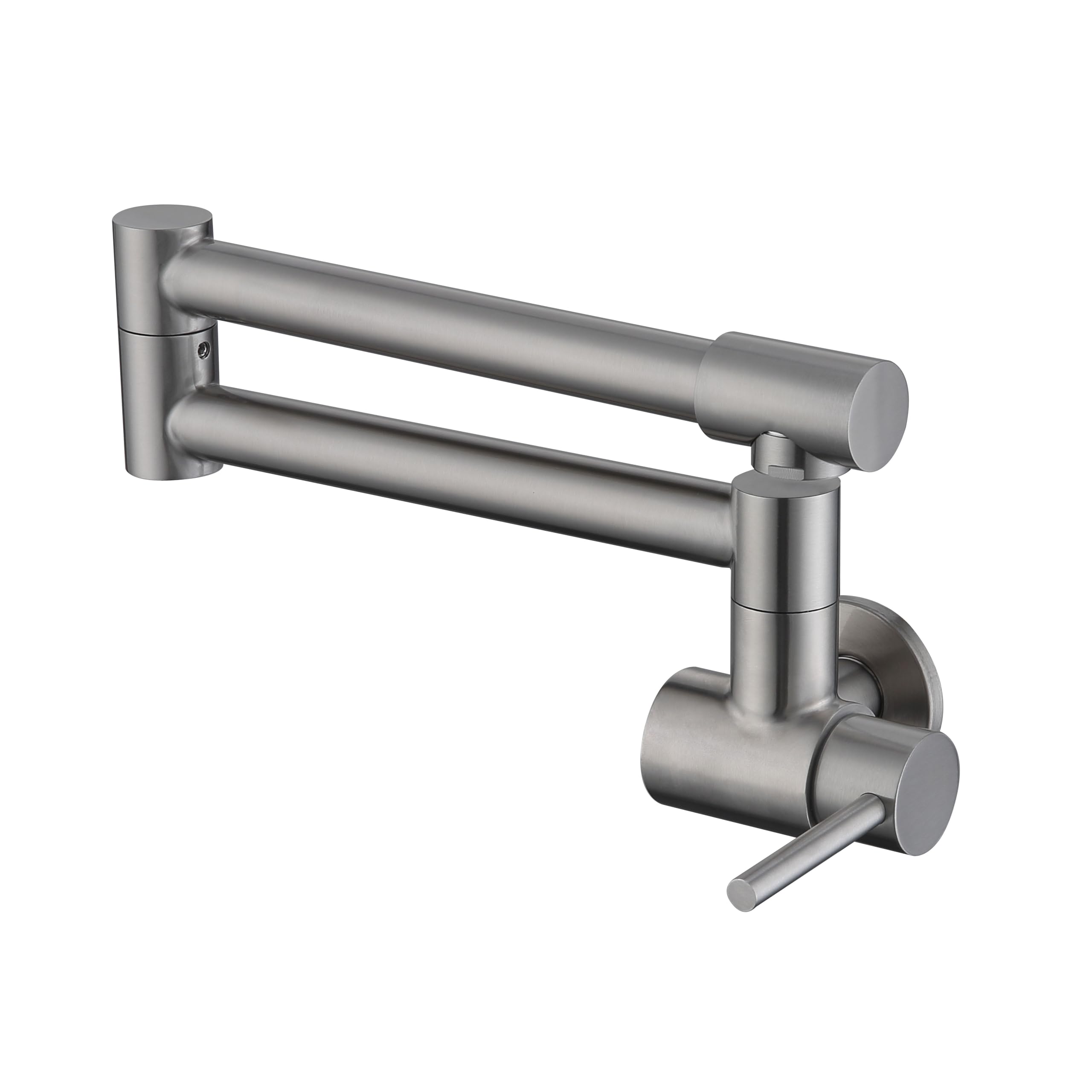 Avola Brushed Nickel Pot Filler Faucet Wall Mount, Pot Filler Kitchen Faucet 360° Swing Arm Folding Stretchable With Single Hole Faucet