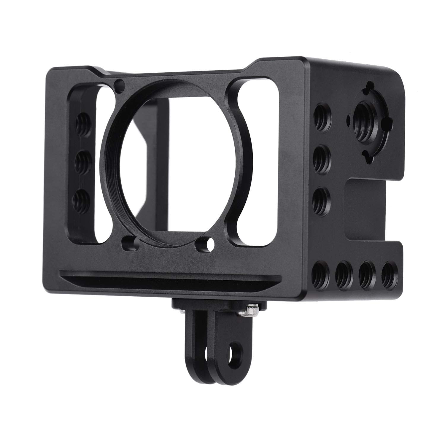 Andoer Camera Vlog Cage Aluminum Alloy Protective Camera Cage With 1/4 3/8 Inch Screw Holes Compatible With Sony Rx0 Ii Digital Camera Microphone Tripod Fill Light