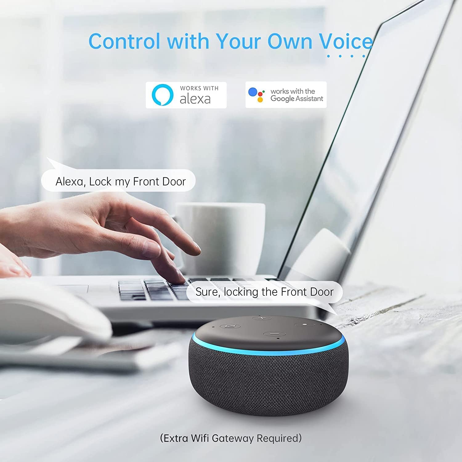 Smonet Smart Deadbolt, Keyless Entry Door Lock With Digital Keypad, Electronic Smart Locks For Front Door Bluetooth Touchscreen Lock Security, Remote Lock With Alexa And Gateway For Residential Home